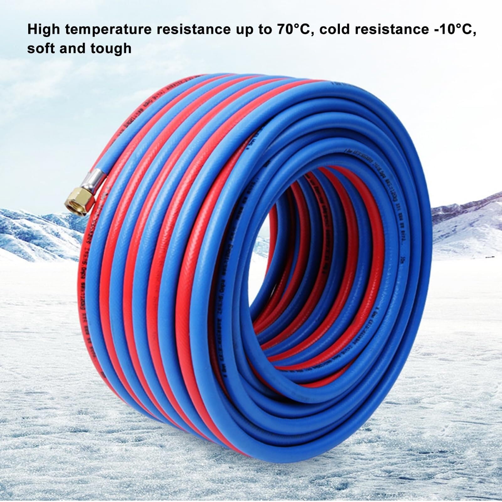 Manguera de soldadura doble duradera, manguera de antorcha de corte industrial de 8 mm con accesorios de cobre para uso de oxiacetileno