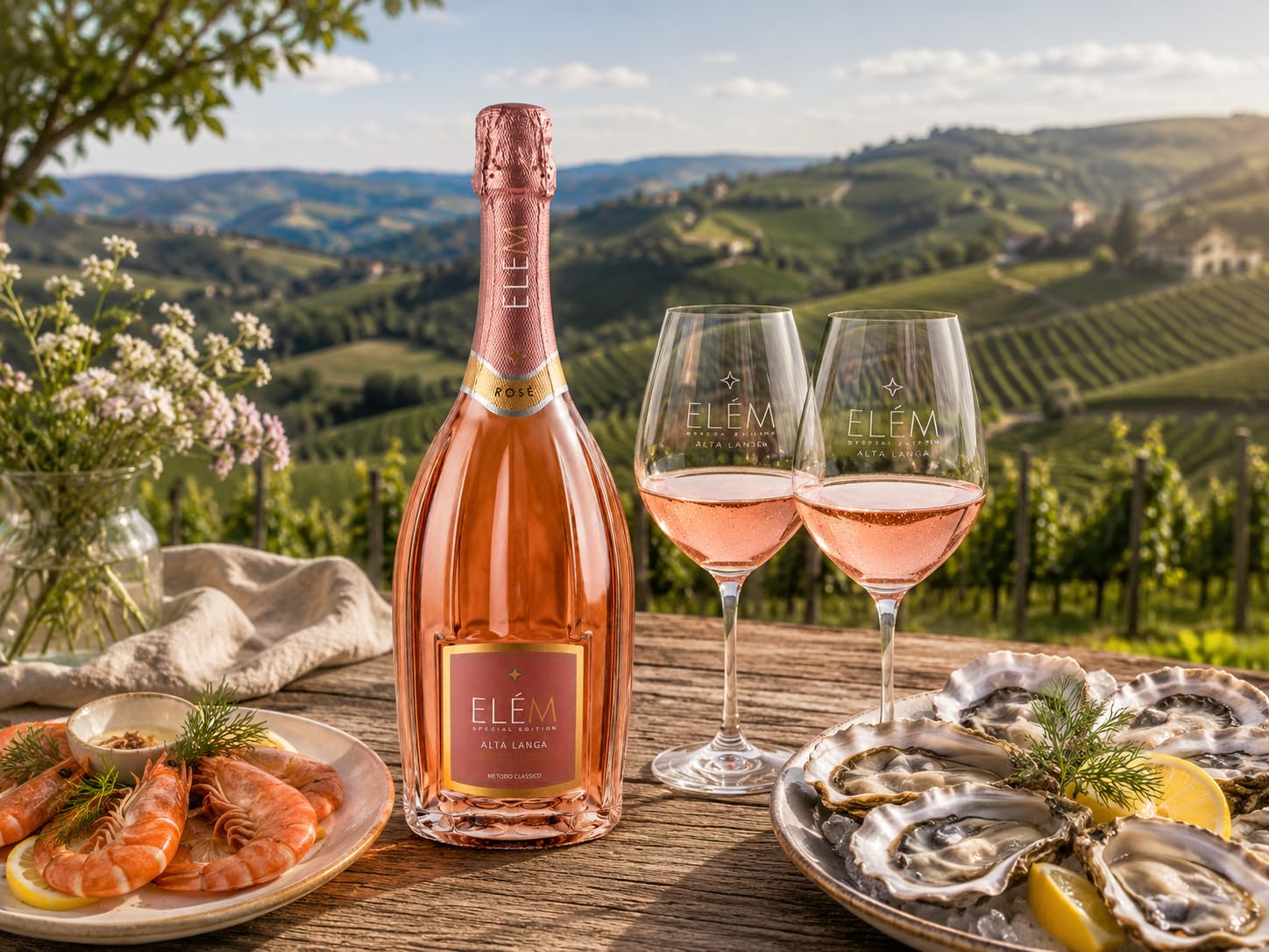 ELÈM Alta Langa D.O.C.G. Rose Metodo Classico Pas Dose Vin Petillant Italien - 1 Bouteille x 75 cl