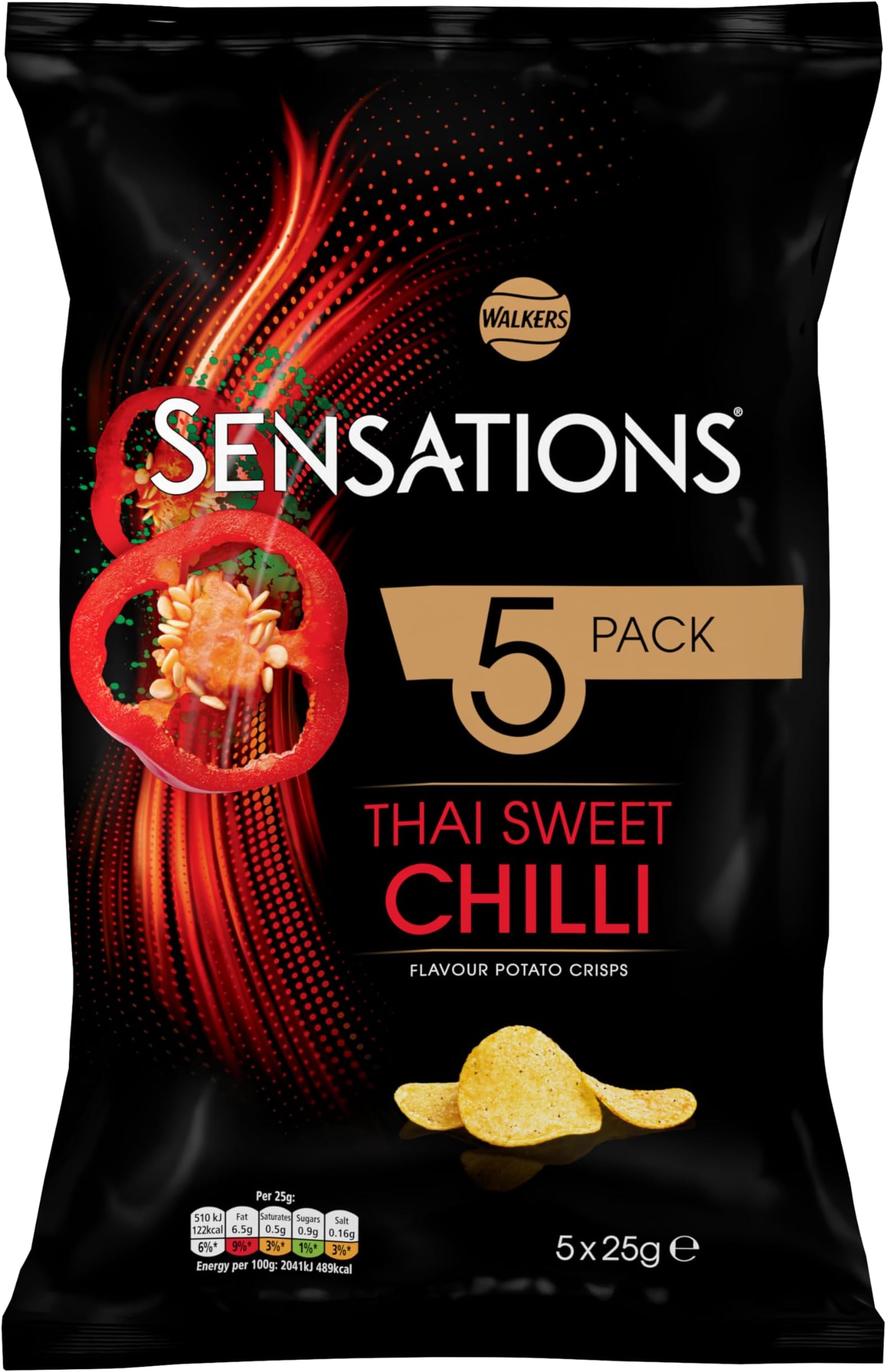 Walkers Sensations Thai Sweet Chilli Multipack Crisps 5x25g