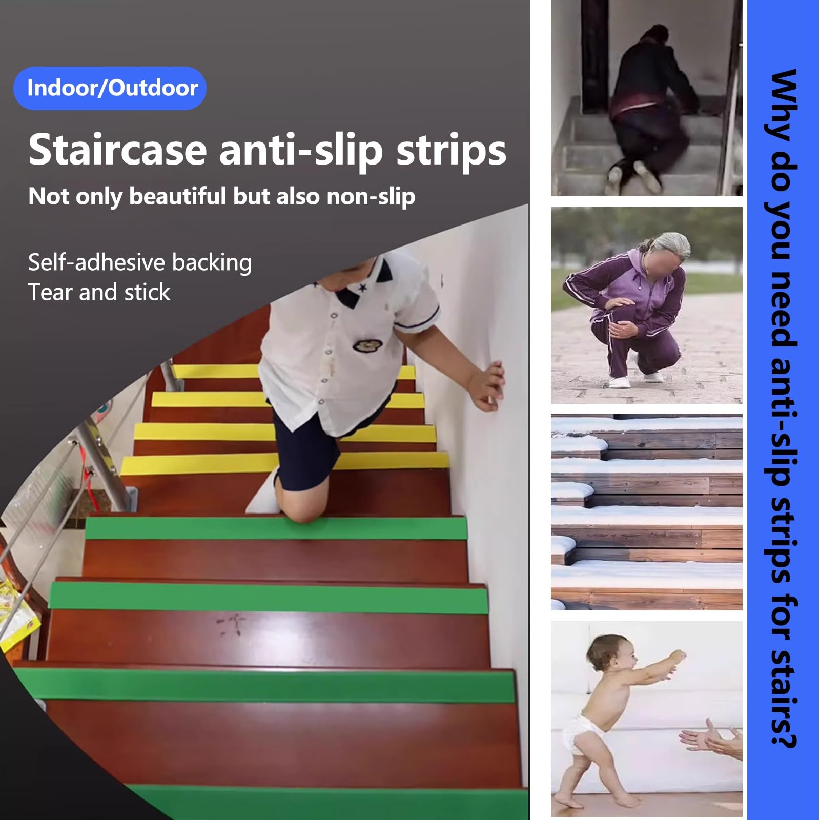 Tira De Vinilo Autoadhesiva Antideslizante Para Escalera, Borde De Escalera De Goma De PVC, Borde De Escalón Antideslizante, Esquina De Goma Antideslizante For Escalera, Borde Antideslizante(Red,1.1m/