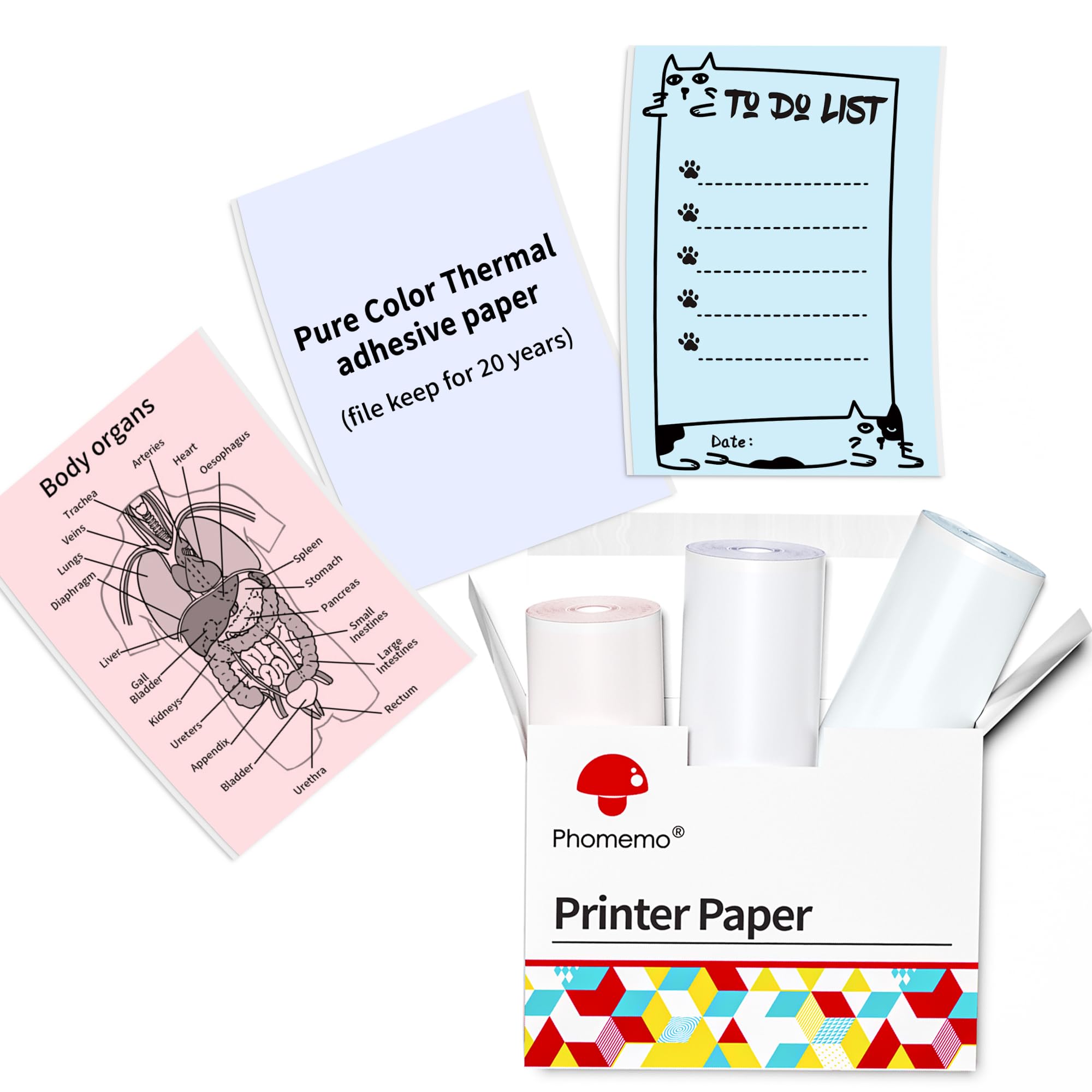 Phomemo T02 Clear Thermal Sticker Paper - 3 Rolls, 1.96" X 11.4' Adhesive Paper For Mini Printer - View #3