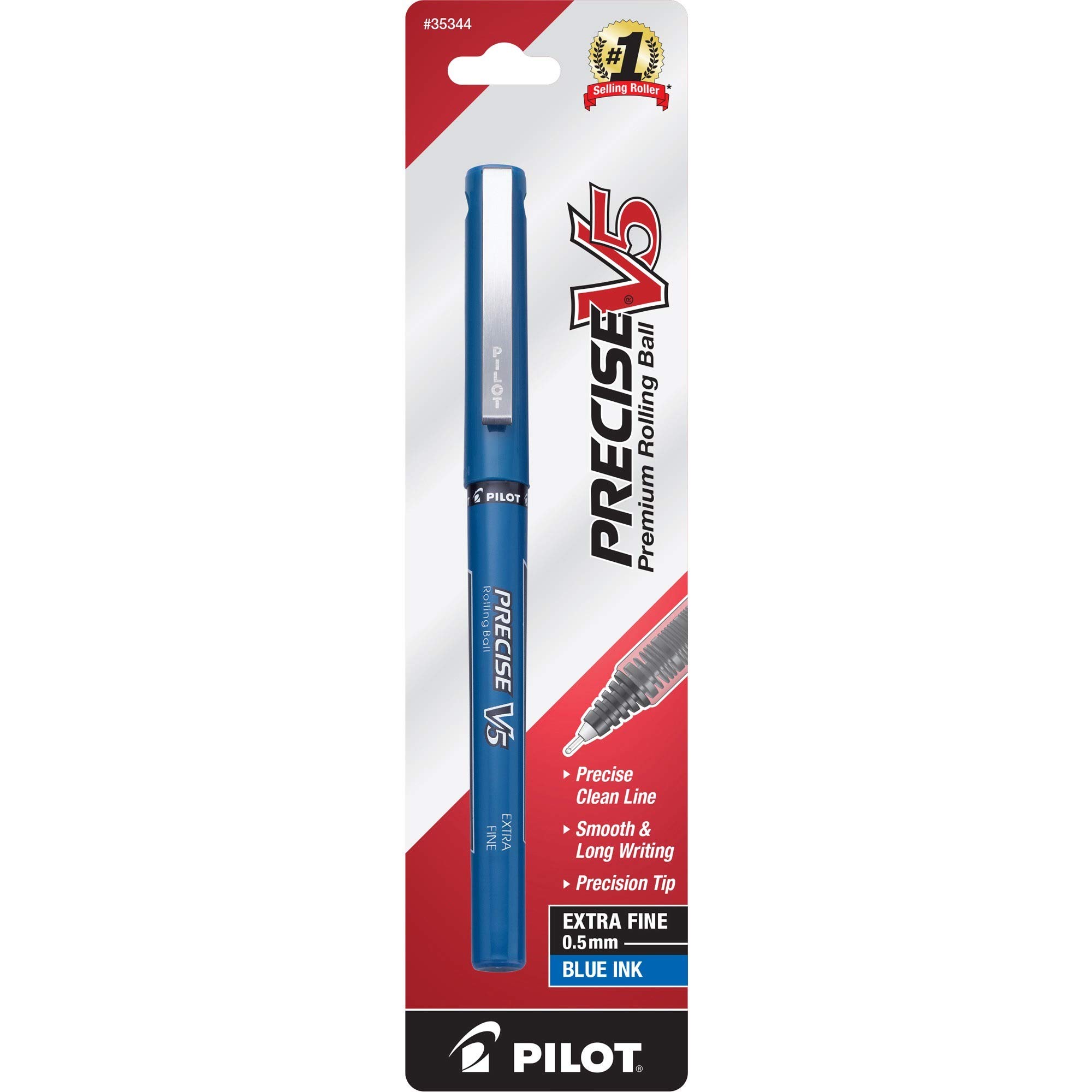 Pilot Precise V5 Stick Rolling Ball Pen, Extra Fine Point, Single Pen, Blue Ink (35344)