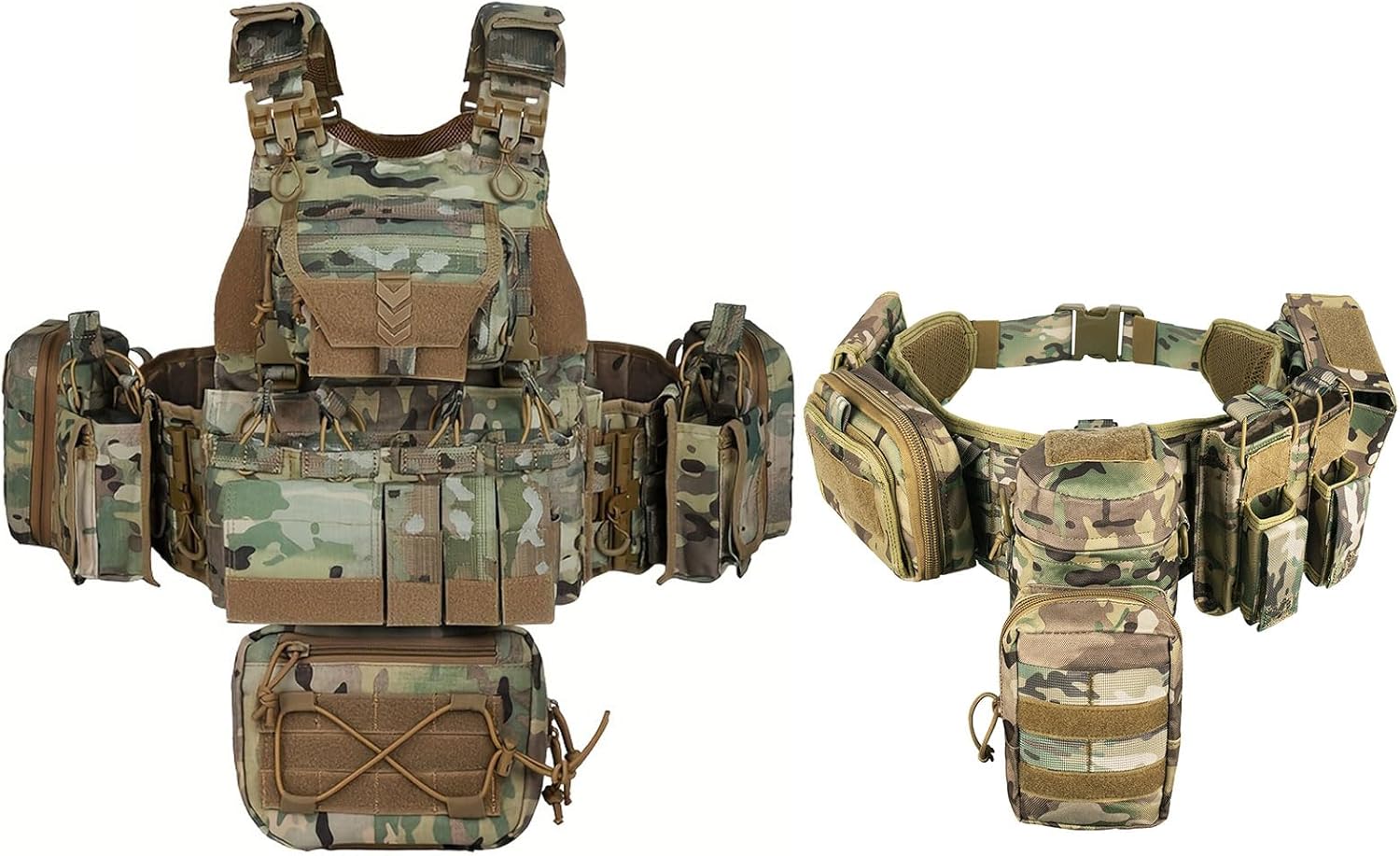 YAKEDA Tactical Carrier Quick Release Vest With Battle Belt