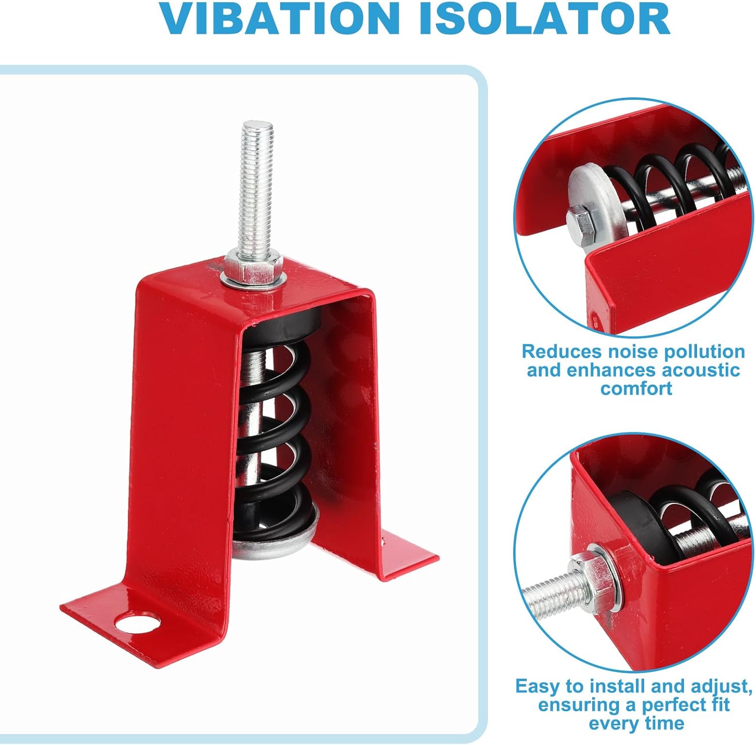 PATIKIL Ceiling Spring Vibration Isolator Hangers, 4 Pack 265lbs Mechanical Vibration Damping Mounts Anti Vibration for A/C Air Processor Bedroom Theater Studio,(HV) Red