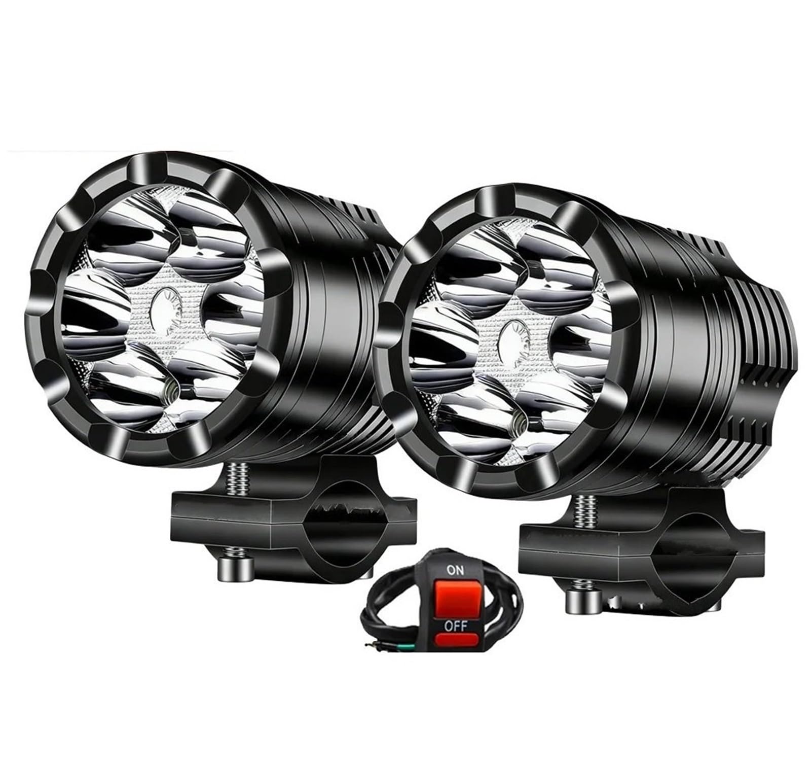 Dirt Bike przednie światła Dodatkowe reflektory LED do motocykla 200W wysoki/niski/flash Moto reflektor led światło przeciwmgielne 4x4 samochód ATV UTV 12V Dziennej Dla(P2 2 PCS Light)
