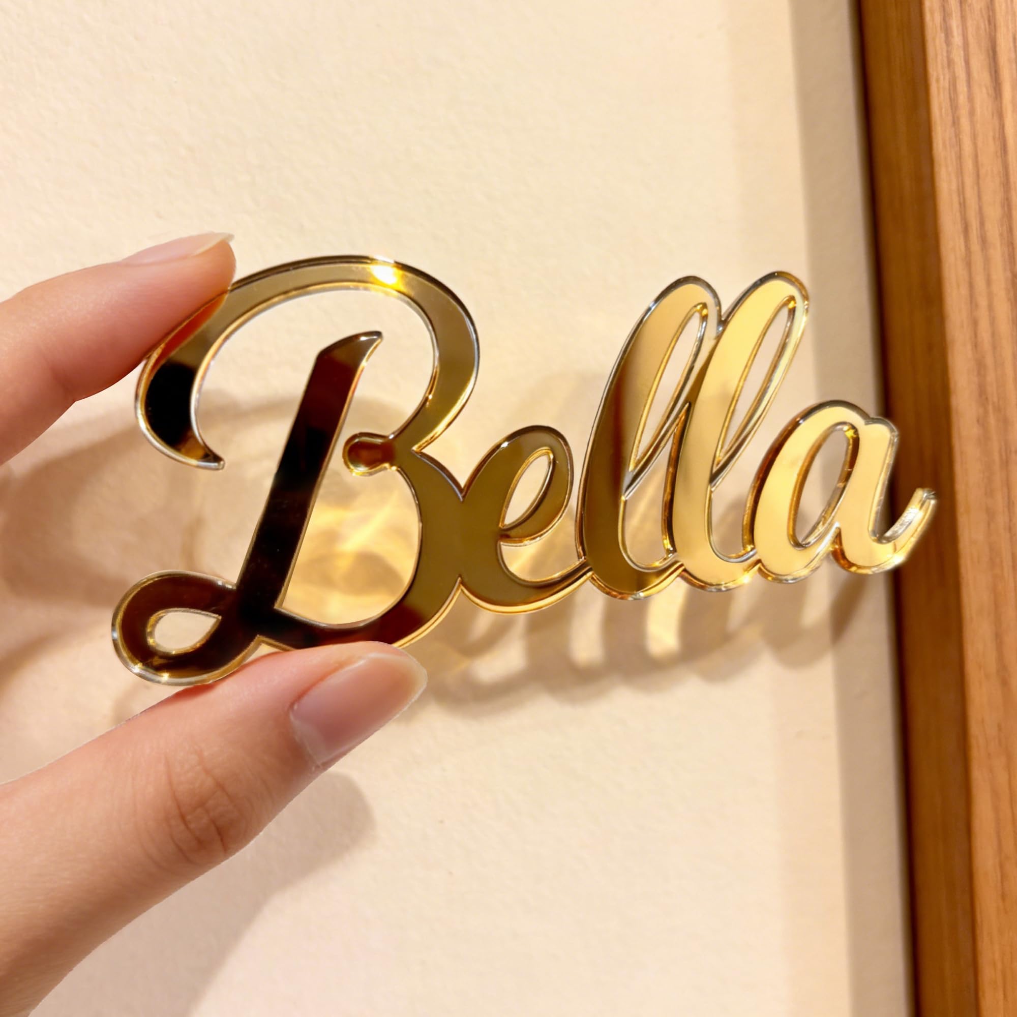 EDSG Personalised Acrylic Cake Topper, Custom Name Cake Charm Cake Topper for Birthday, Wedding, Anniversary, Happy Birthday Cake Decorations Theme Party Supplies (Design 1)