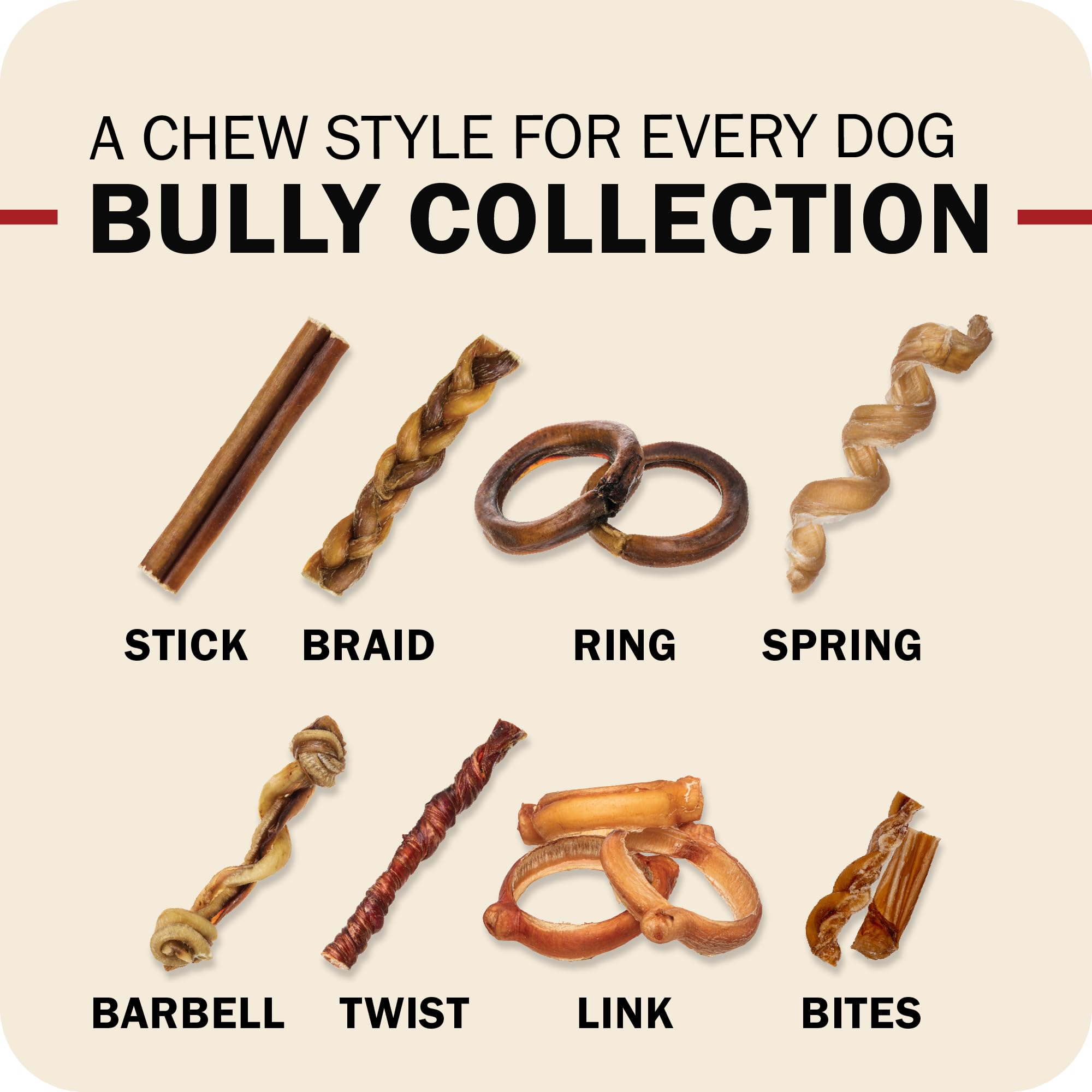 Redbarn Pet Products All-Natural Geflochtene Bully Sticks für Hunde, 30,5 cm, Premium, langsam geröstet, langlebig, aus 100% Rindfleisch, einzelne Zutat, geruchsarm, 5 Stück, Verpackung kann