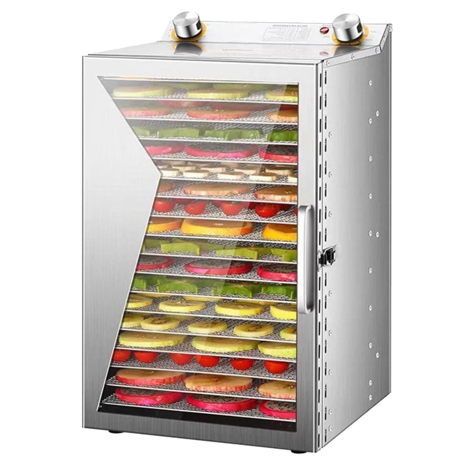 6/8/12/18 Strati Di Cibo Commerciale Disidratato Con Timer 24 Ore E Temperatura Regolabile, Armadio Di Essiccazione Compatto Per Carne Secca, Erbe Aromatiche, Carne Di Manzo, Frutta E Verdura 18Layer