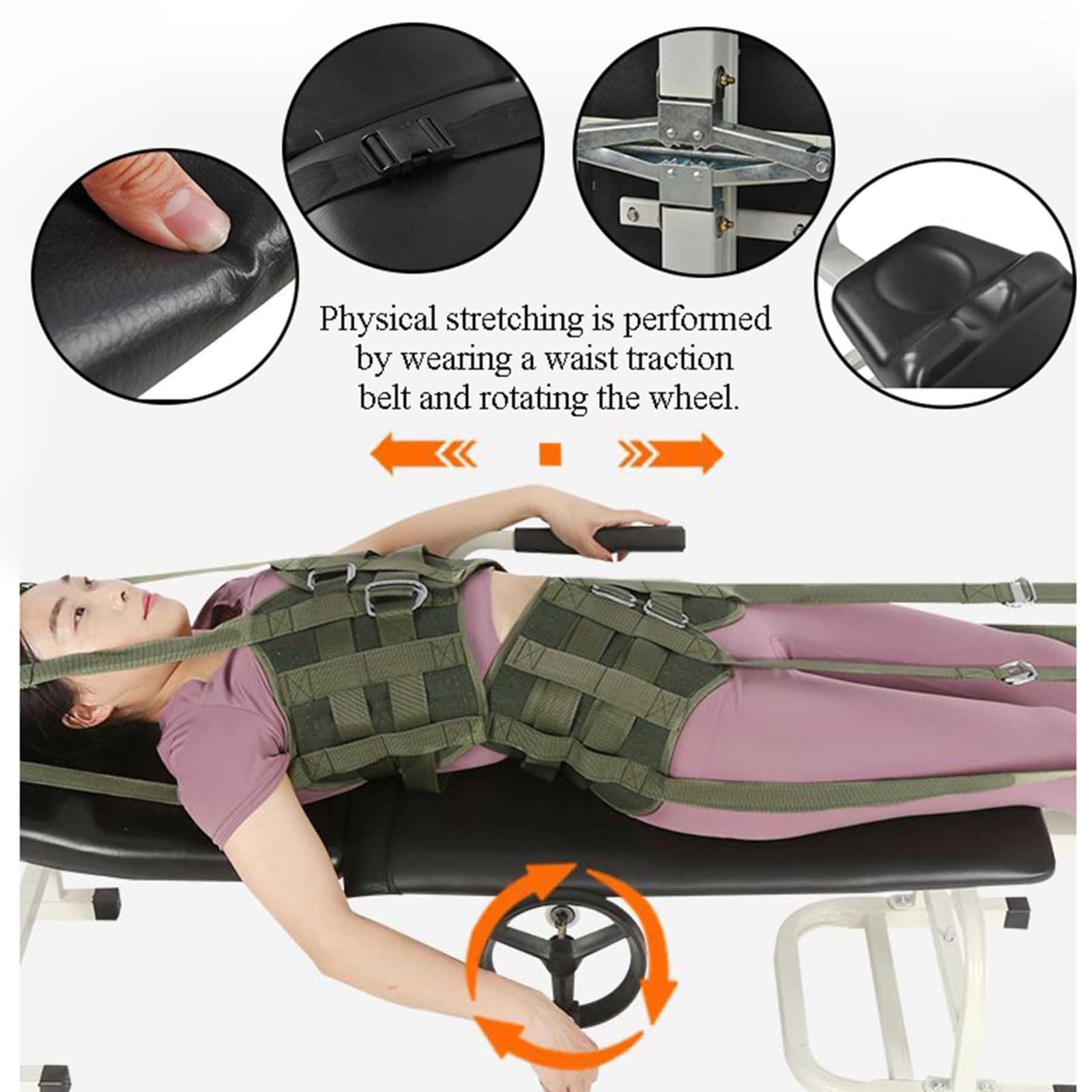 Cama de Tracción Cervical y Lumbar Adecuado Hernias Discales y Dolores Cervicales Masaje Plegable Cama Corrector Óseo Dispositivo de Estiramiento Corporal A,36CM