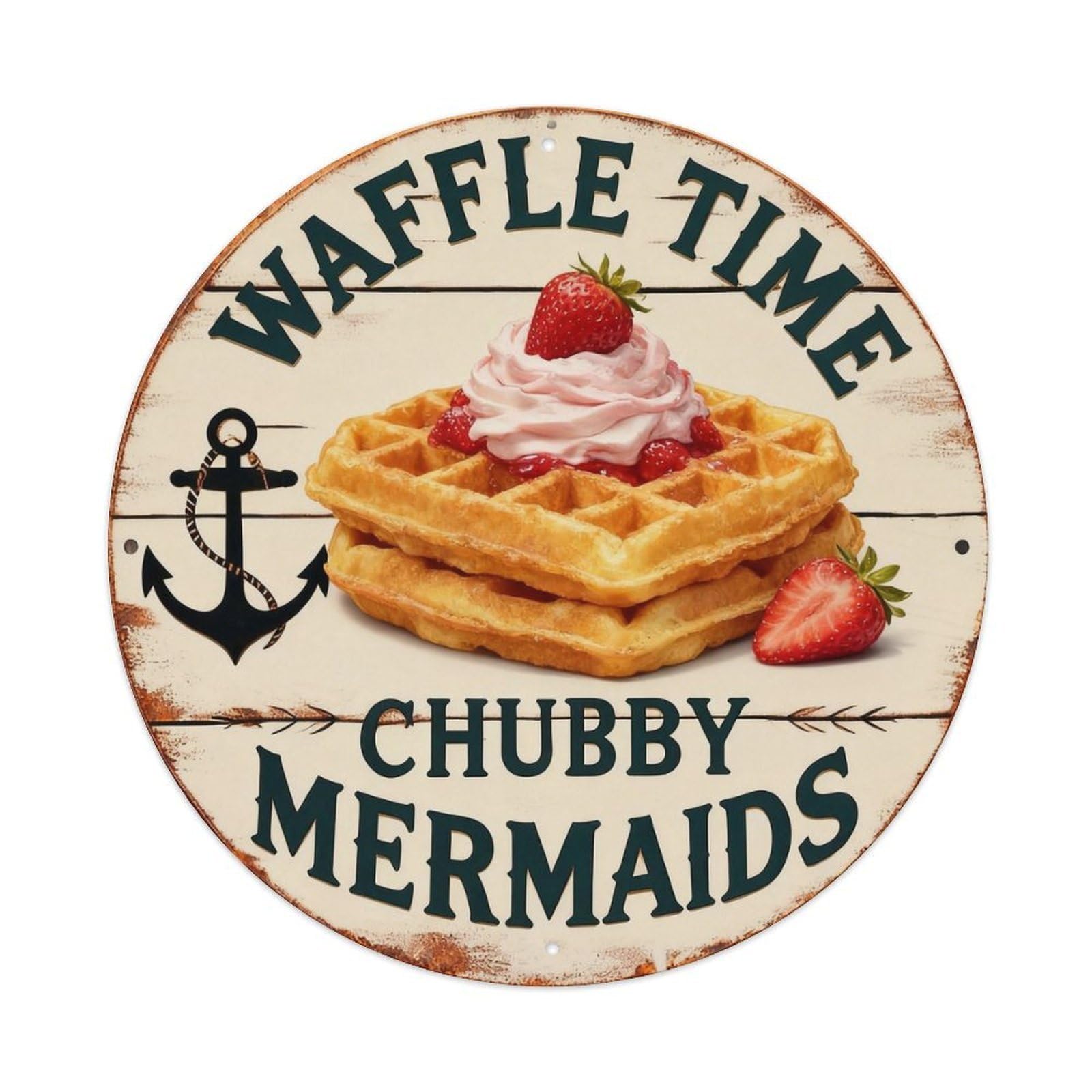 Waffle Time Sign Metal Tin Sign Plaque