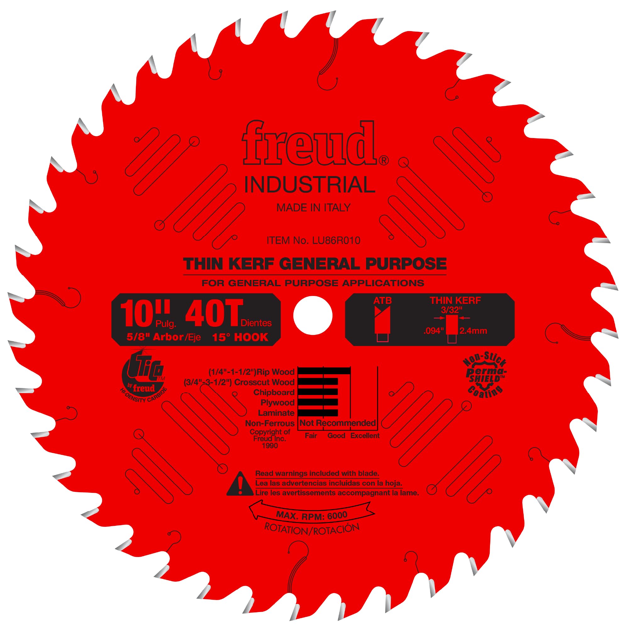 LU86R010: 10" Thin Kerf General Purpose Blade