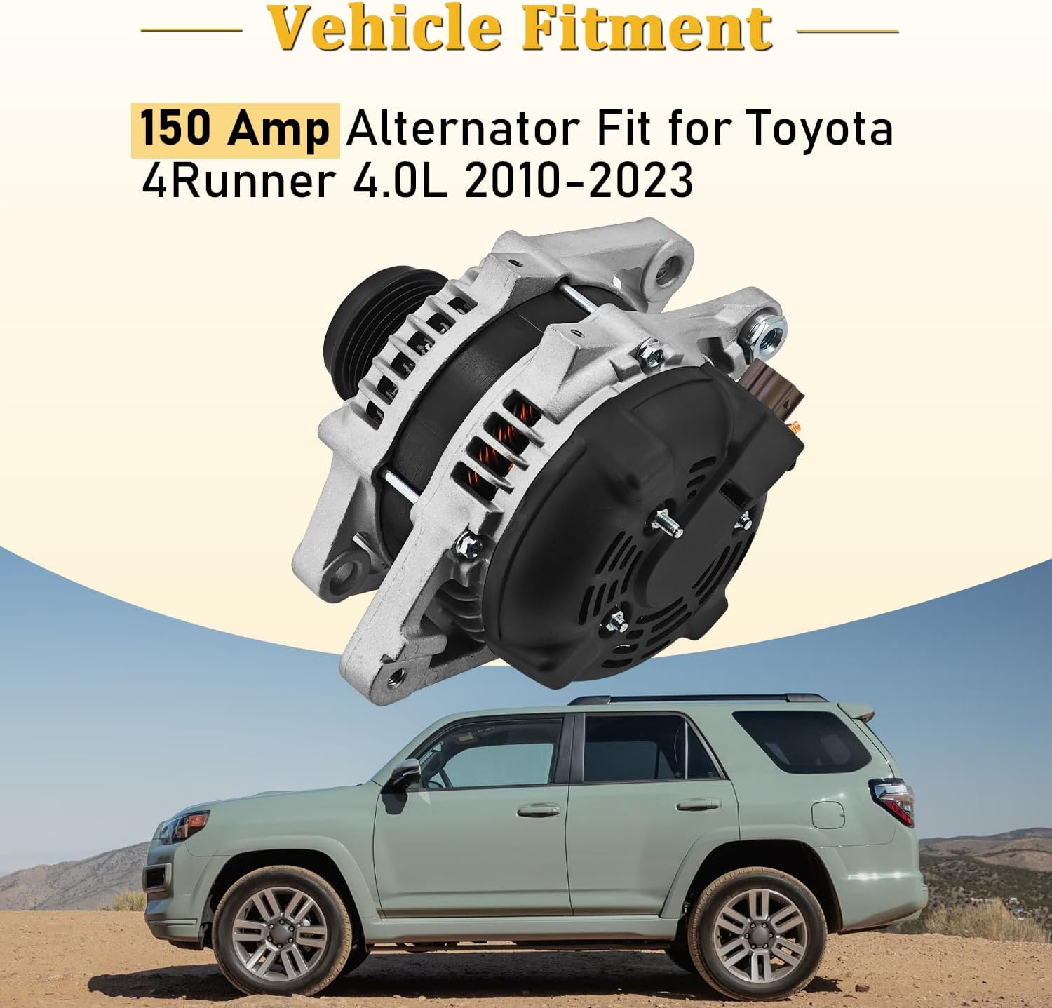 Alternator 150A Compatible with Toyota 4Runner 2010-2023 4.0L V6 replace# 27060-31190 1042102860 1042102863