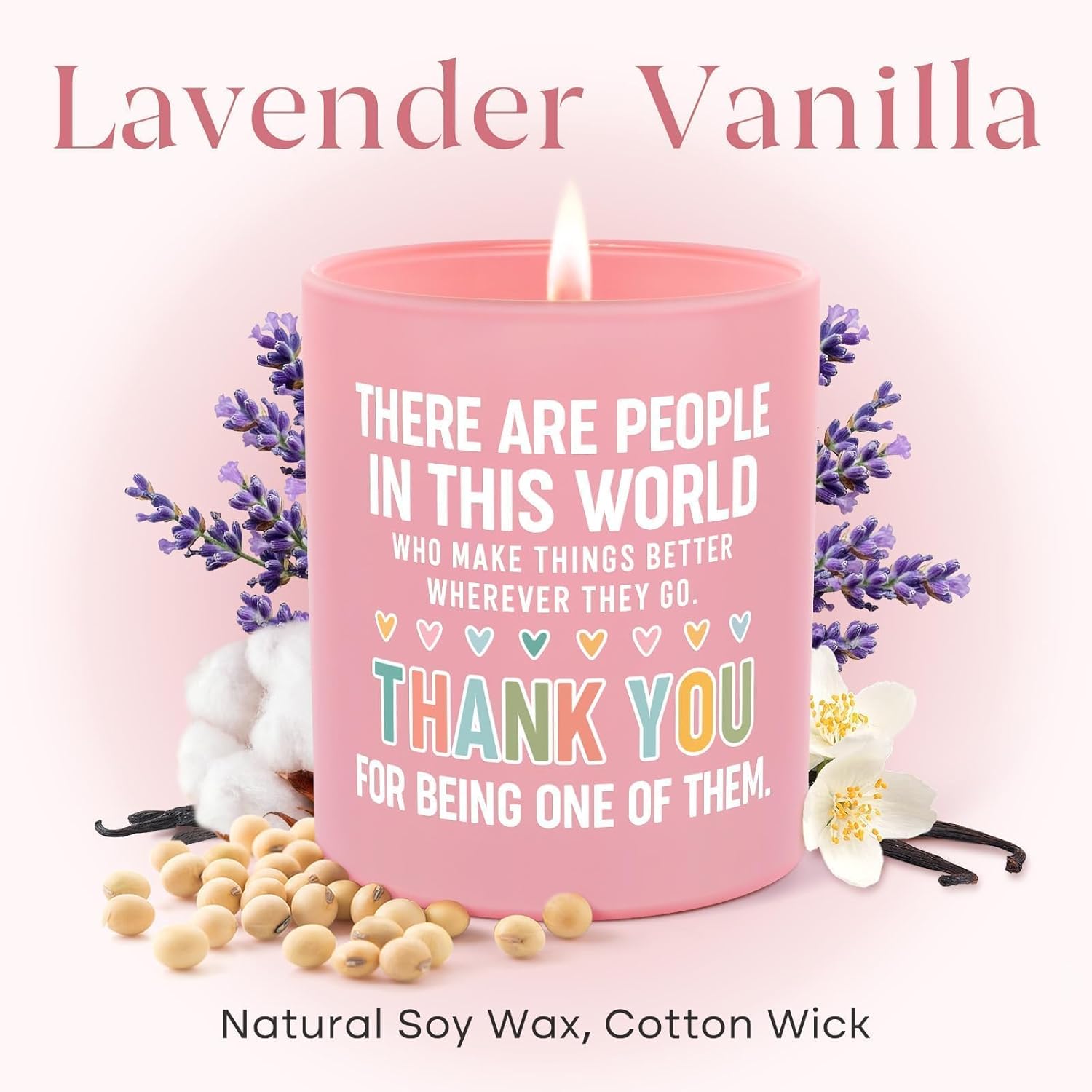 SteadStyle Thank You Gifts for Women - Inspirational Birthday Gifts for Coworkers Friend Teachers Nurses Boss Employees, Appreciation Gift Idea - Handmade Vanilla Lavender Natural Soy Wax Candle 10Oz - Image 5
