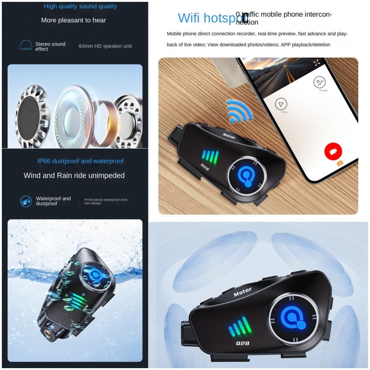 Amazon.co.jp: RHRDSVH Q28 オートバイ ヘルメット Bluetooth
