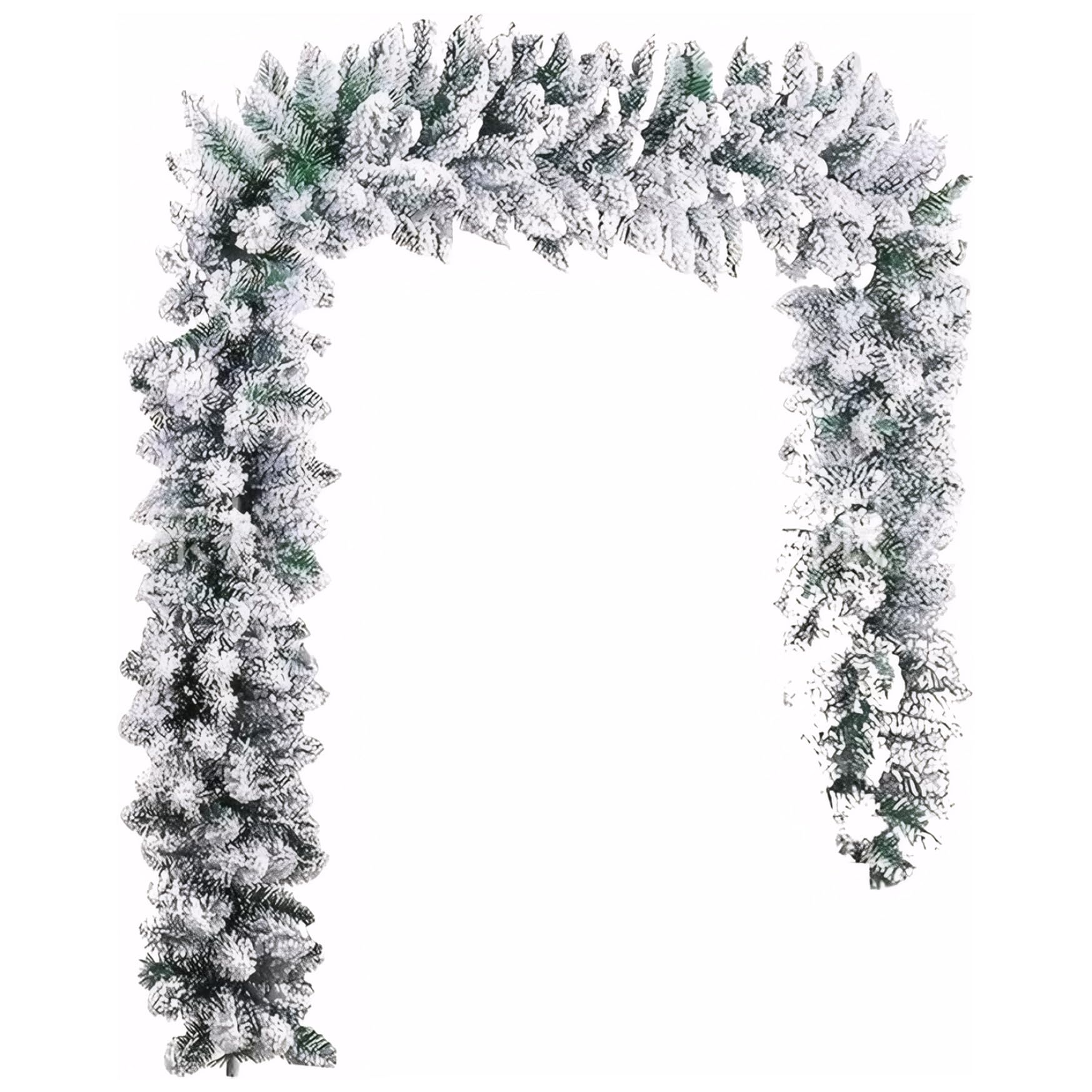 Guirlande de Noël enneigée effet givré artificiel pour buffet et fenêtre