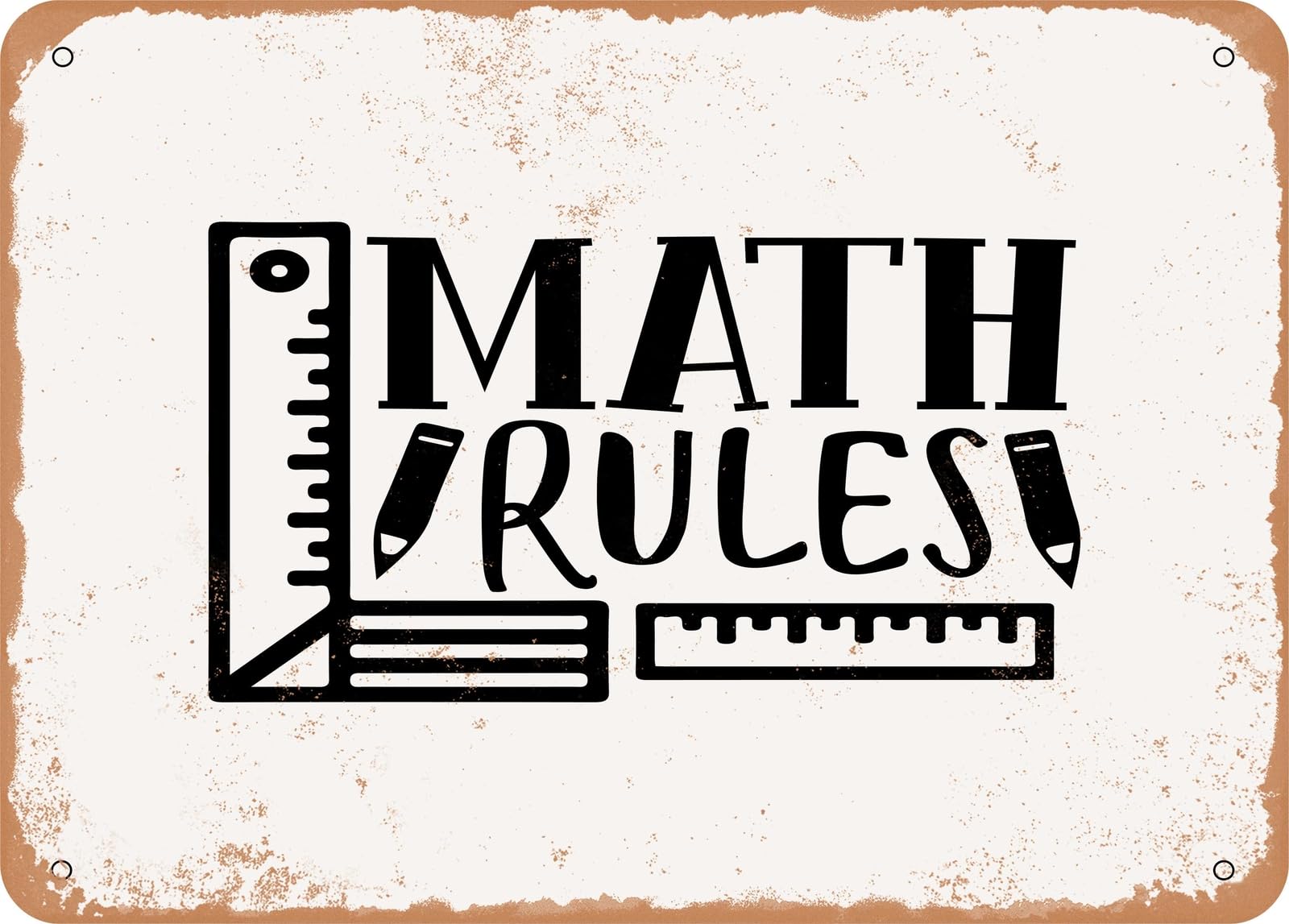 Metal Sign - Math Rules - 2 - Vintage Look Sign home decor