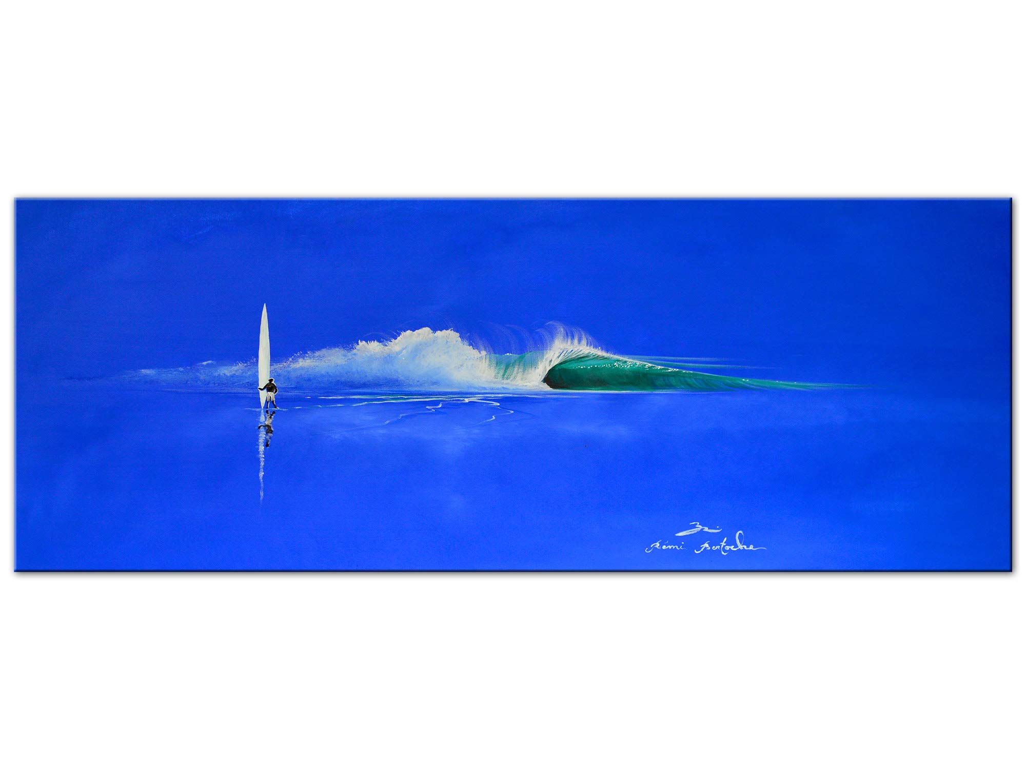 Declina, quadro decorativo da parete per soggiorno, tela stampata, quadro decorativo su tela, riproduzione di pittura The Blue Day, 120 x 50 cm