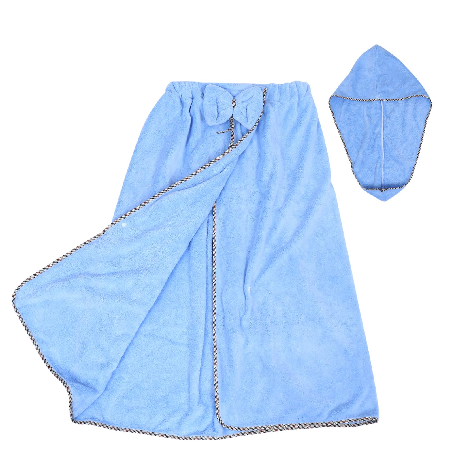 Falda de baño para mujer de tacto ultra suave y gorro absorbente para un spa en casa