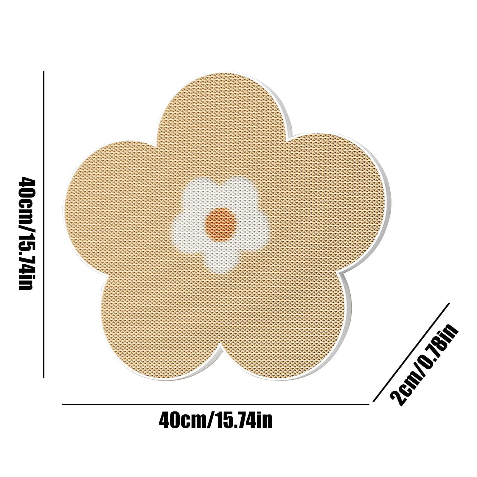 Tapis À Griffes pour Chat,Griffoir Adhésif Forme Fleur Décoratif en Sisal | pour Patte De Chat Parents d'animaux Sol Escalier Rampe Mur Chaise Canapé,Sol Mur Porte Escalier Tapis Siège