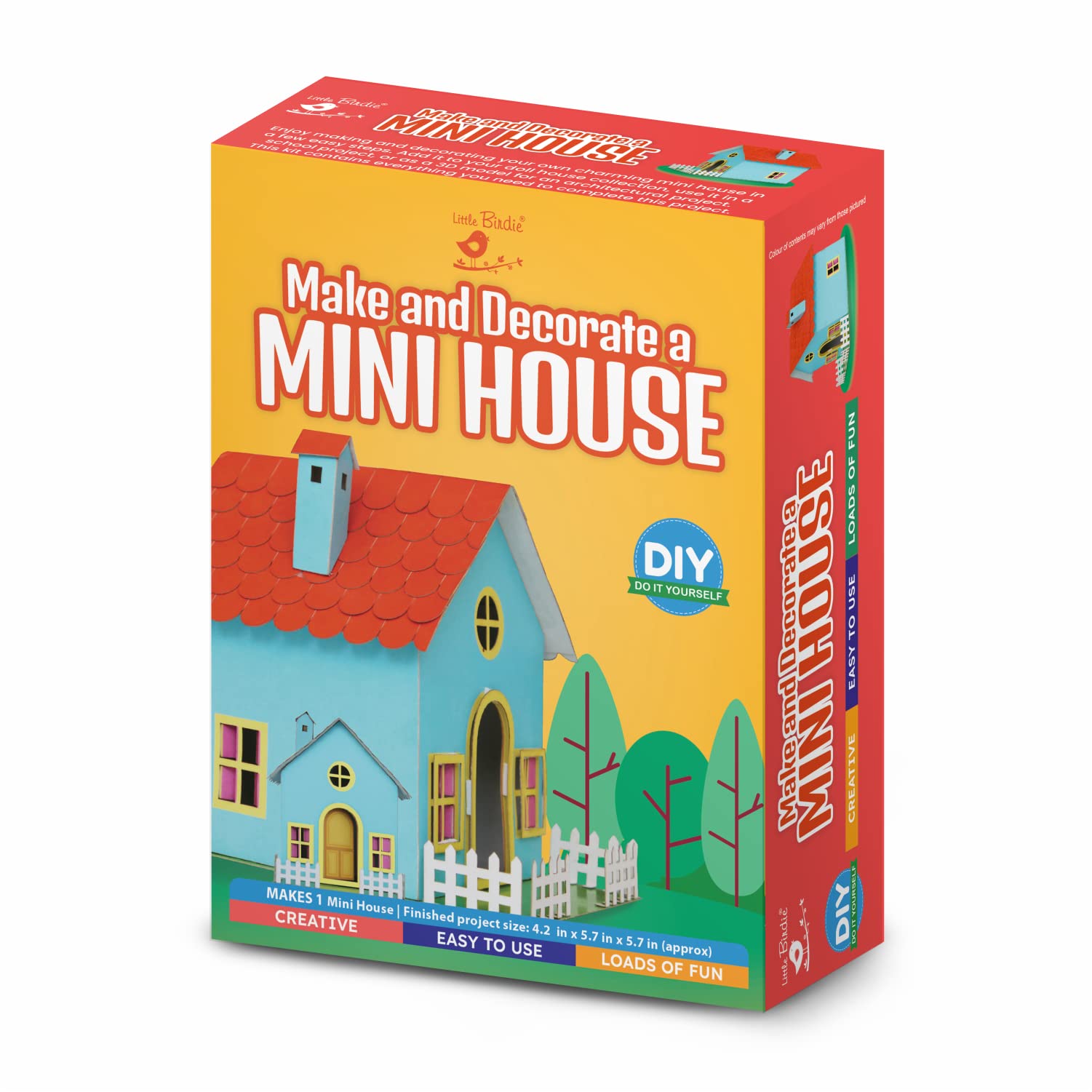 Little Birdie DIY Make and Decorate A Mini House Kit | Doll House for Home, Shelf Decor | Printed Board DIY Art and Craft Set for Kids | Learning & Fun Activity Kit for Boys, Girls, Kids & Adults-image-12