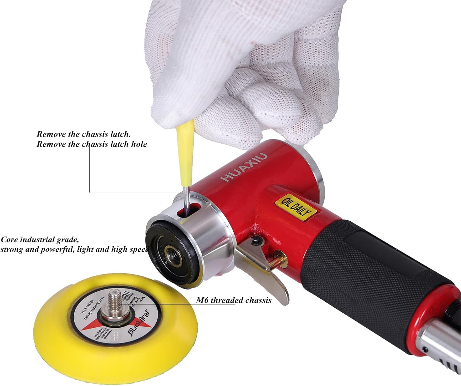 2" Mini Orbital Sander - Professional Dual Action Pneumatic Air Sander, High Speed DA Air Polisher for Auto Body Work & Detailing, Super Smooth & Swirl-Free Finish, Palm Sander with 2-Inch Backing Pad