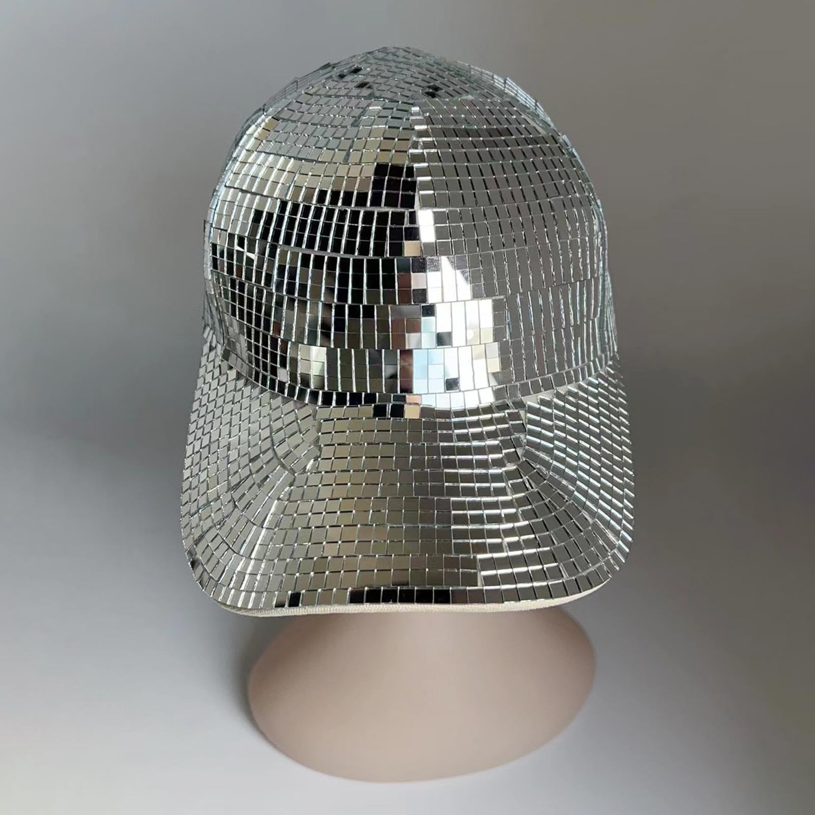 Cappello con Specchio a Forma di Palla Da Discoteca, Visiera Alla Moda per Feste E Matrimoni.