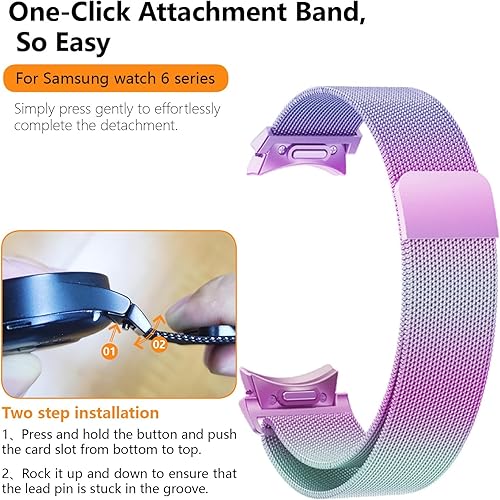 Miniatura 10 de Correa milanesa para Samsung Galaxy Watch 654 de 1.575 pulgadas, 1.732 pulgadas, Galaxy Watch 6 Classic de 1.772 pulgadas, 1.732 pulgadas4 Classic