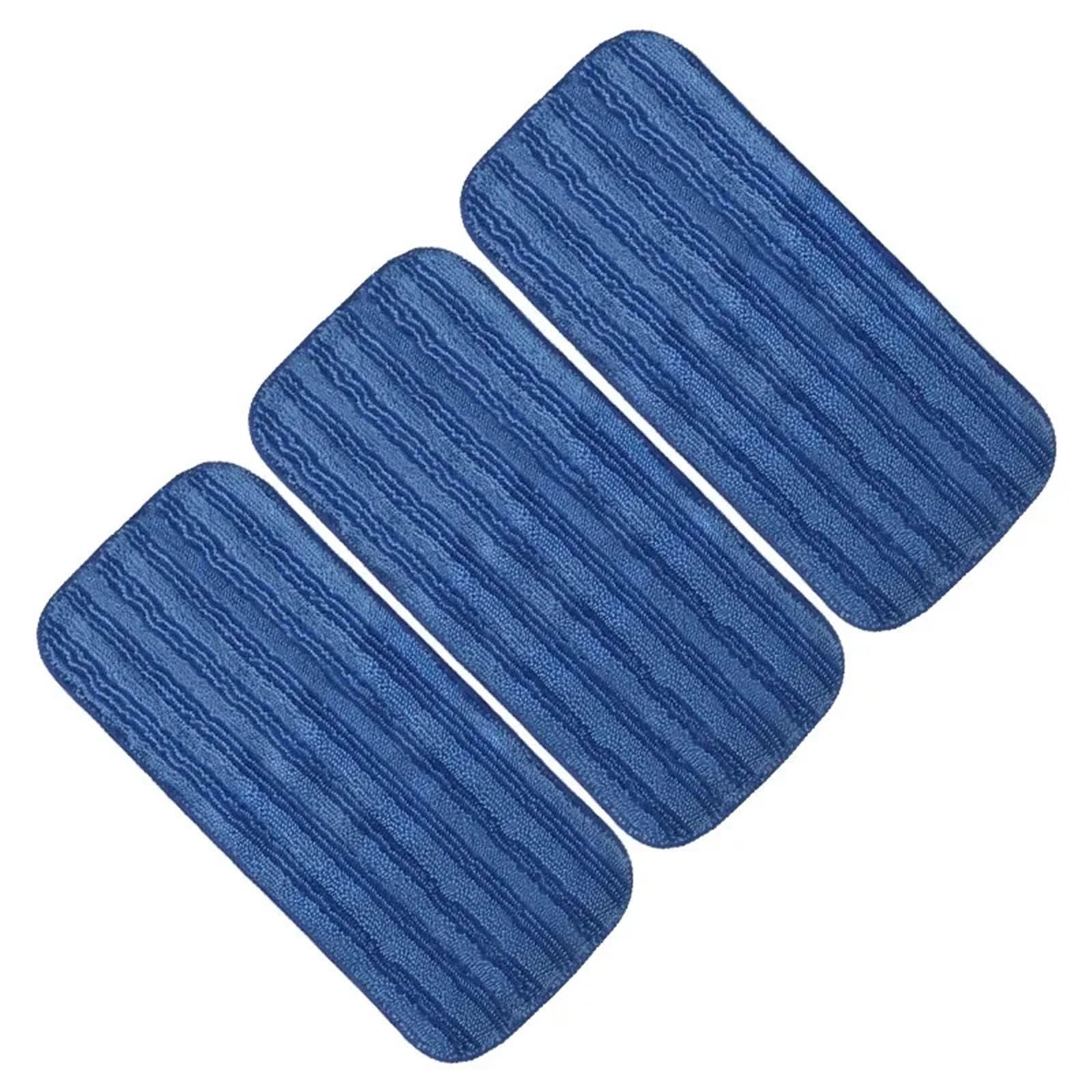 Mop replacement pad set 3PCS Reusable Mop Pads for Mops Wet Dry Head for Household Hardwood Floor Cleaning(Blue)