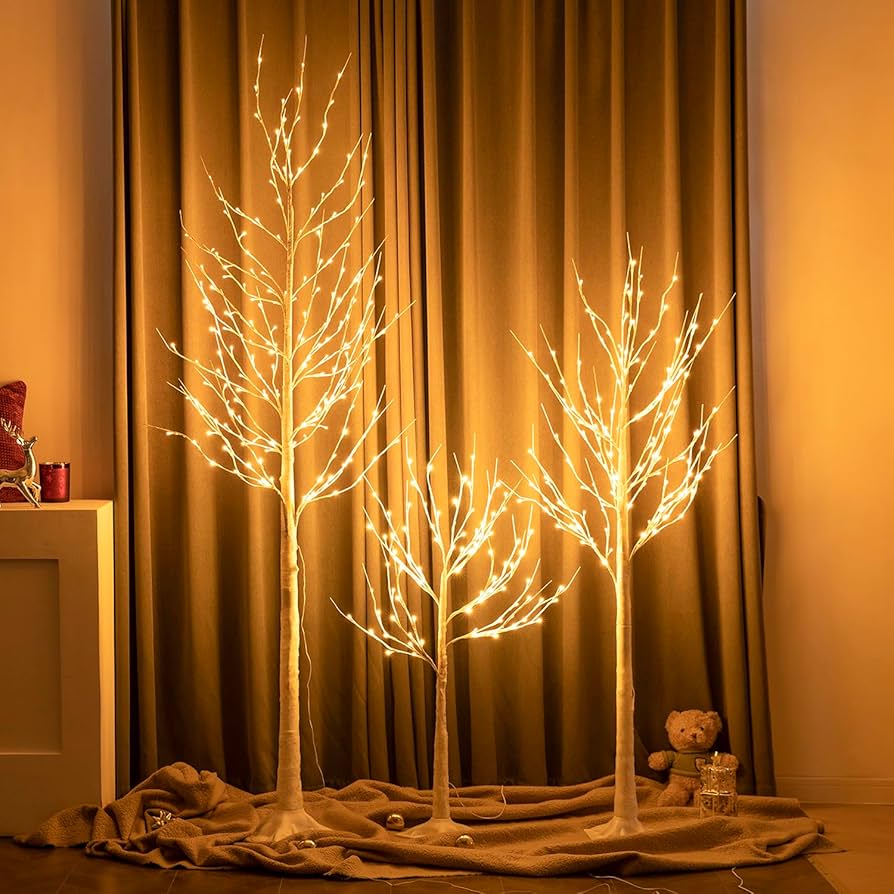 Amazon.com: Louxiar Birch Tree with LED Lights 4+6+8FT, 3PK