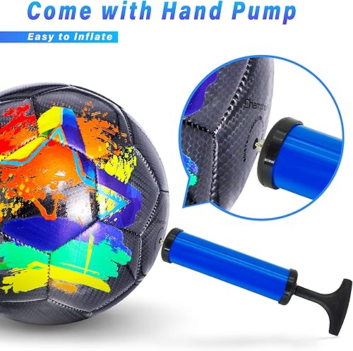 Miniatura 6 de Balón de fútbol de tamaño 4, bolas de fútbol duraderas de construcción duradera para niños, adolescentes, niños, niñas, jóvenes, jugadores de