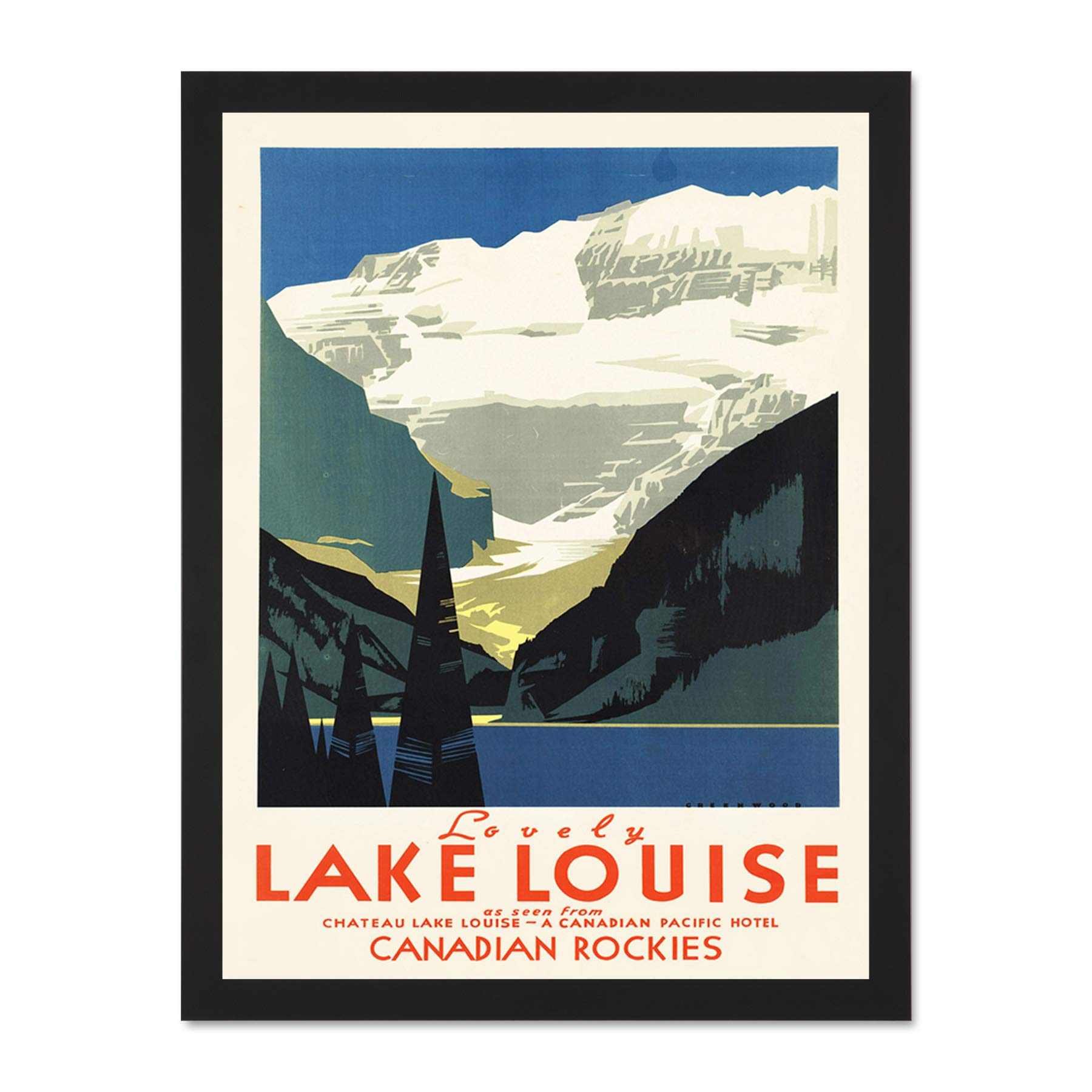 Wee Blue Coo Travel Tourism Lovely Lake Louise Canada Art Large Framed Art Print Poster Wall Decor 18x24 inch