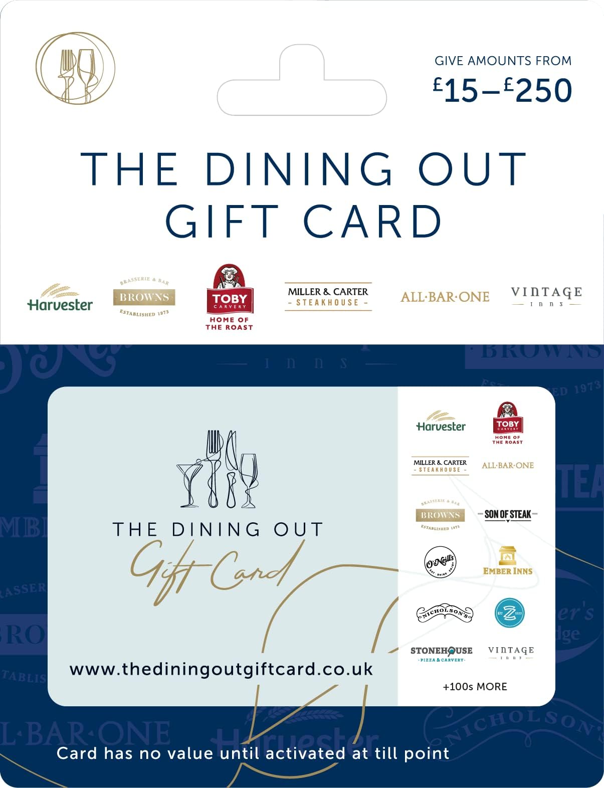 The Dining Out Physical Gift Card - UK Redemption - Delivered by Post - £50