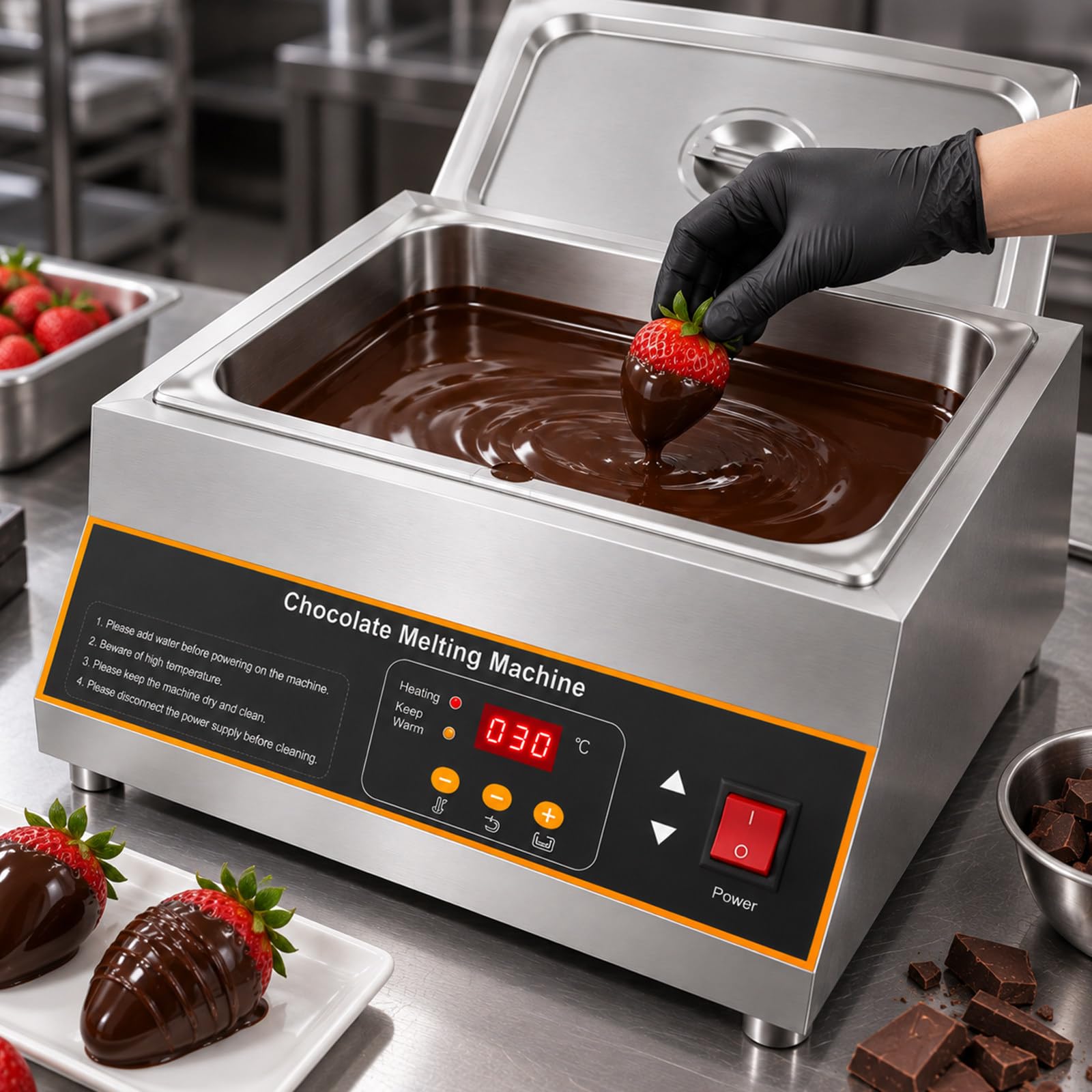 Elettrica Sciogliere Il Cioccolato Macchina per Cioccolata Acciaio Inox 1-Tank