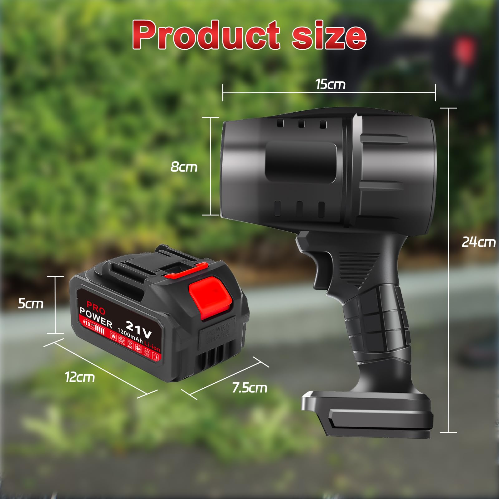 TICFOX Turbo Jet Blower, Auto Trockner Gebläse, 35000RPM Handgehaltener Sturm Turbolüfter Gewaltige Luftpistole Jet Fan Schnurloses Luftgebläse Auto Haartrockner für Staubentfernung, Laubblasen