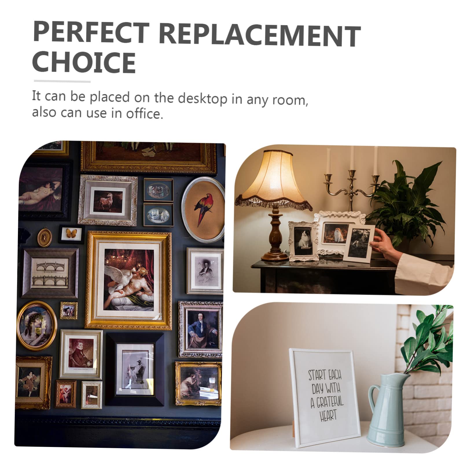 HOMSFOU 4pcs Imitation Gold Frame Bracket Photo Frame Back Stand for Lightweight Easy to Install for Home Office Use
