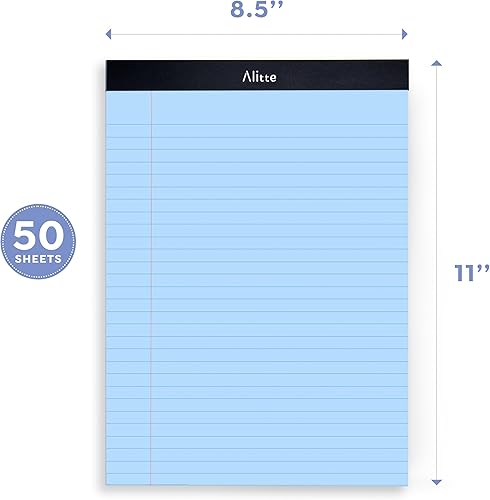 Miniatura 3 de Bloc de notas de colores de 8.5 x 11 pulgadas, paquete de 12 blocs de notas perforados de escritura con rayas anchas, papel grueso de alta calidad,