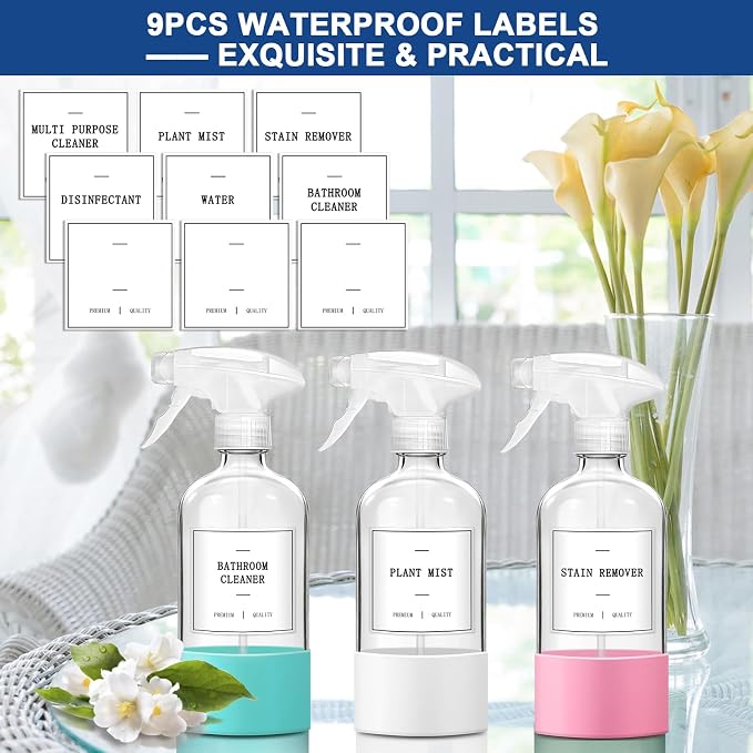 Set de 3 botellas de vidrio con atomizador 17 fl oz miniatura 5