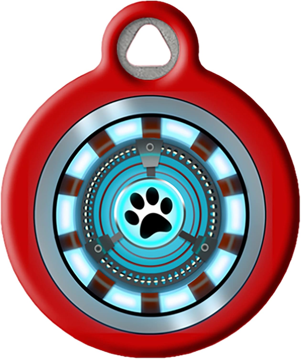 Dog Tag Art Iron Dog Personalized Pet ID Tag, Silent Dog Tag for Dogs with Custom Identification Information (Large - 1.25" Diameter)