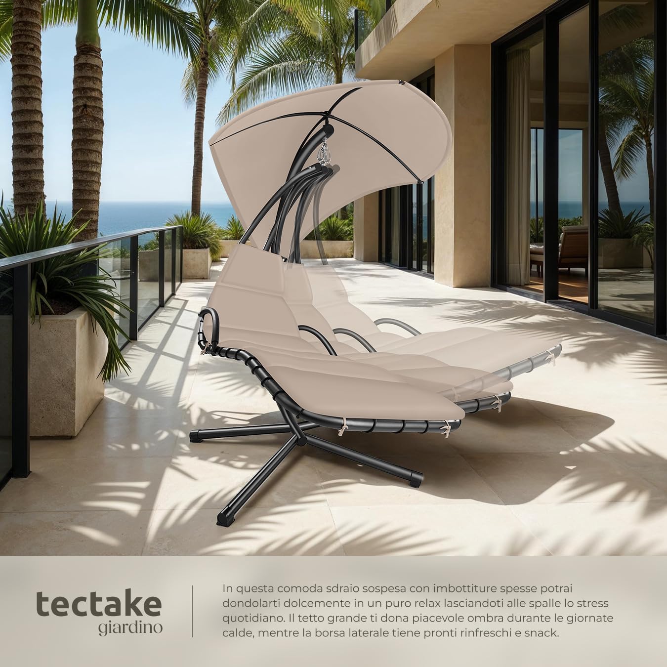 tectake Elaria Hanging Lounger with gentle swinging motion