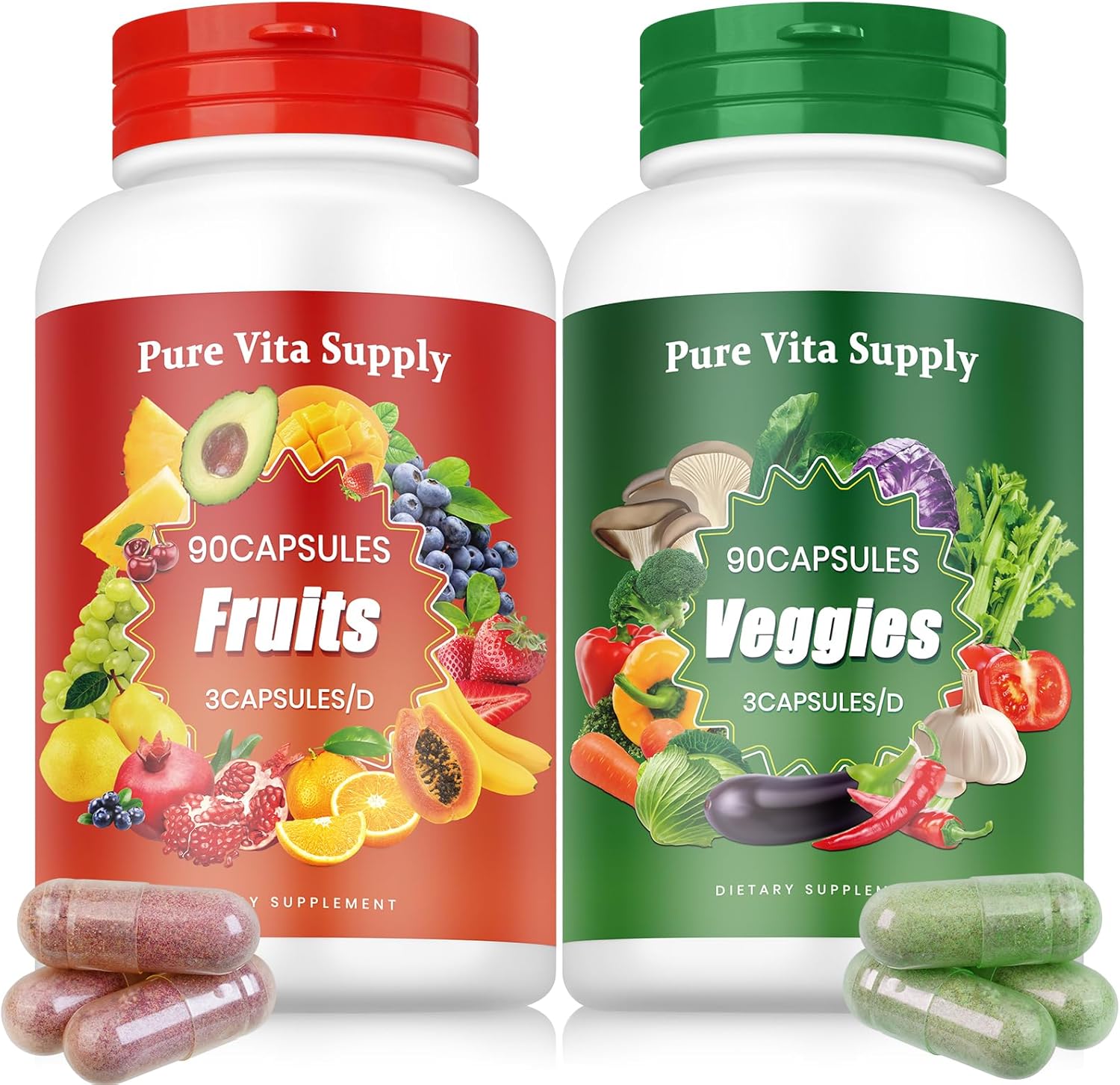 Pure Vita Supply Fruits and Veggies Supplements Whole Food