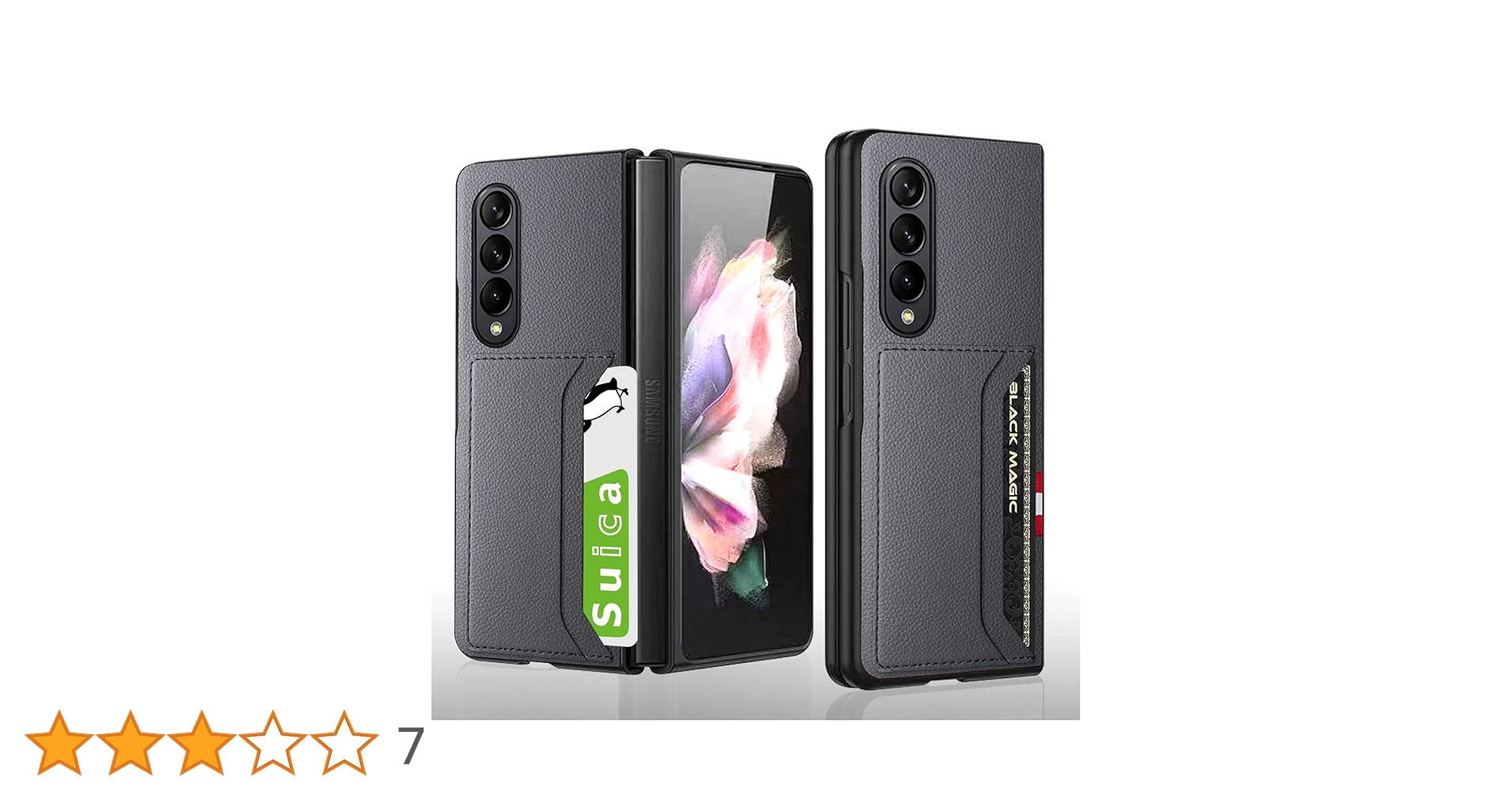 Amazon.co.jp: Galaxy Z Fold3 5G ケース カード収納 背面2枚