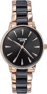 Sonata Poze Quartz Black Dial Black+Rose Gold Metal Strap Analog Watch for Women-SP80076KD02WF Price In India
