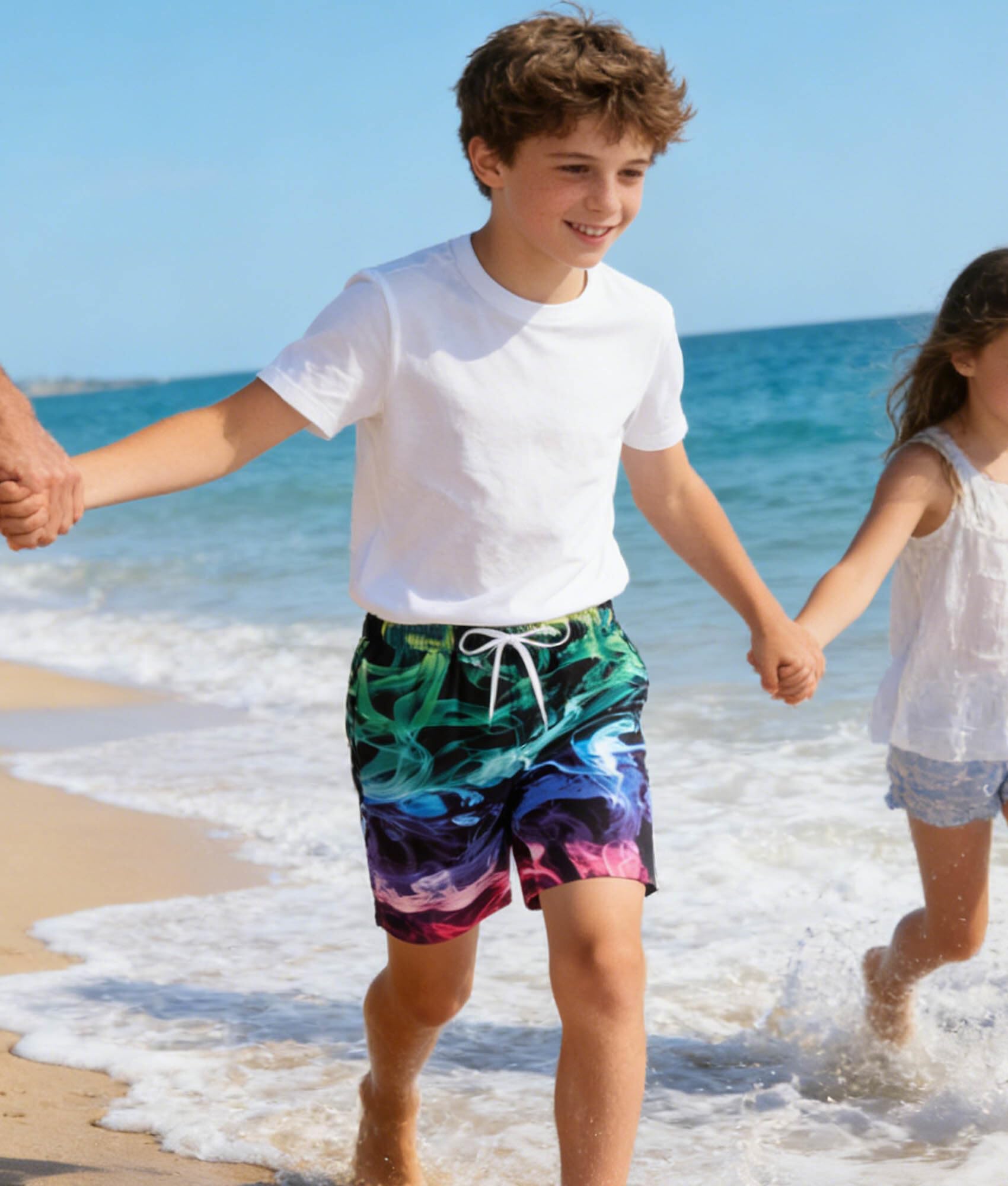 kids4ever Badehose Jungen Lustig 3D Druck Schnelltrocknend Badeshorts Kinder Sommer Strand Boardshorts Schwimmhose 6-14 Jahre