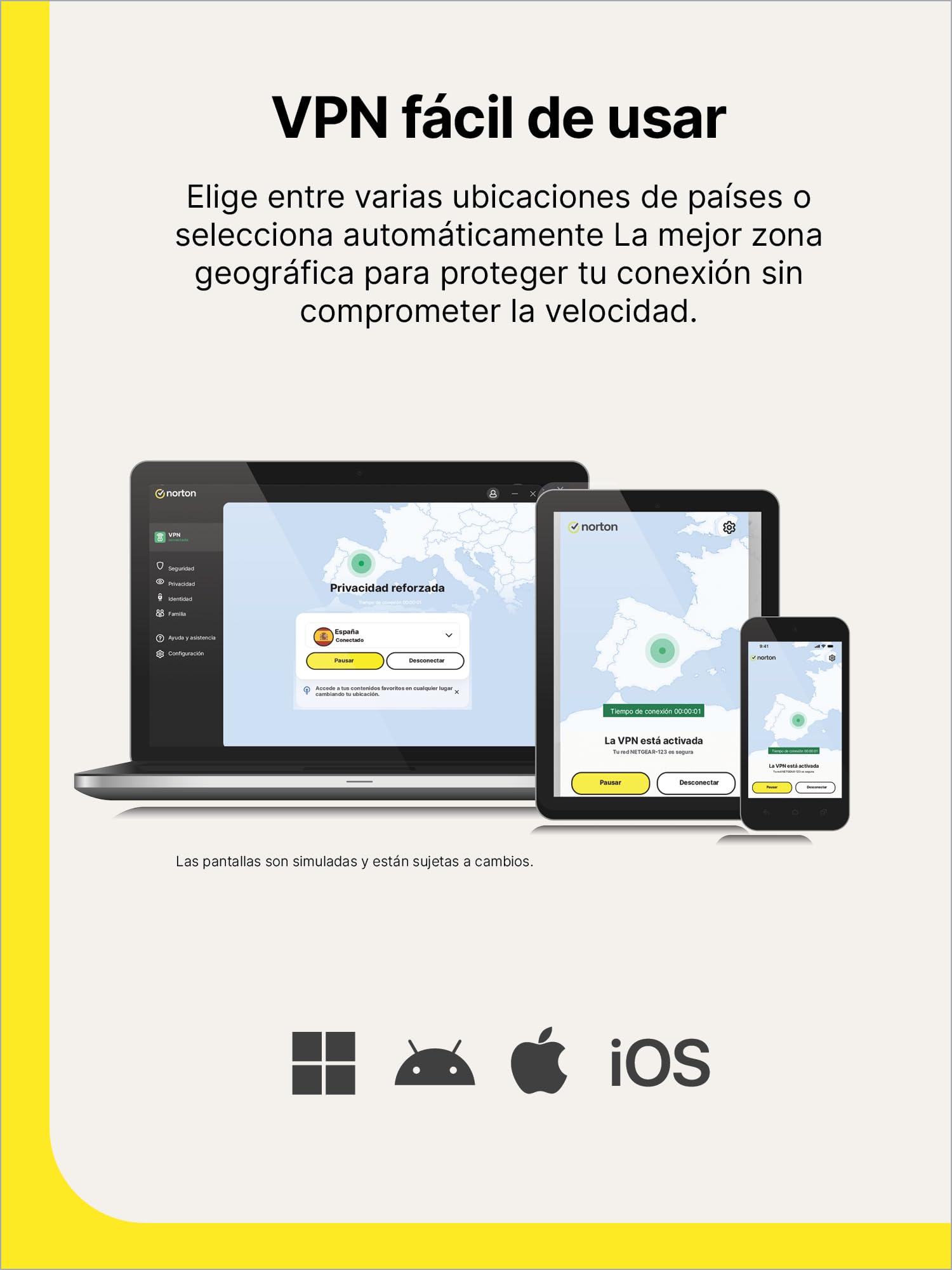 Norton VPN Estándar 2026 |VPN ilimitada 1 Dispositivo| 1 año de suscripción con renovación automática| Descarga digital