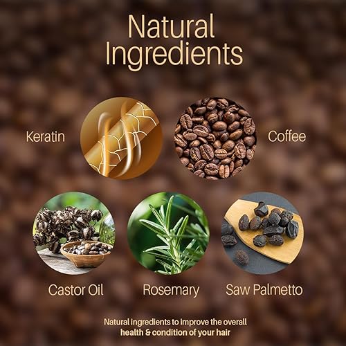 Miniatura 3 de Mascarilla capilar de café arábica para cabello seco dañado con queratina, aceite de ricino y extracto de palma enana americana, mascarilla