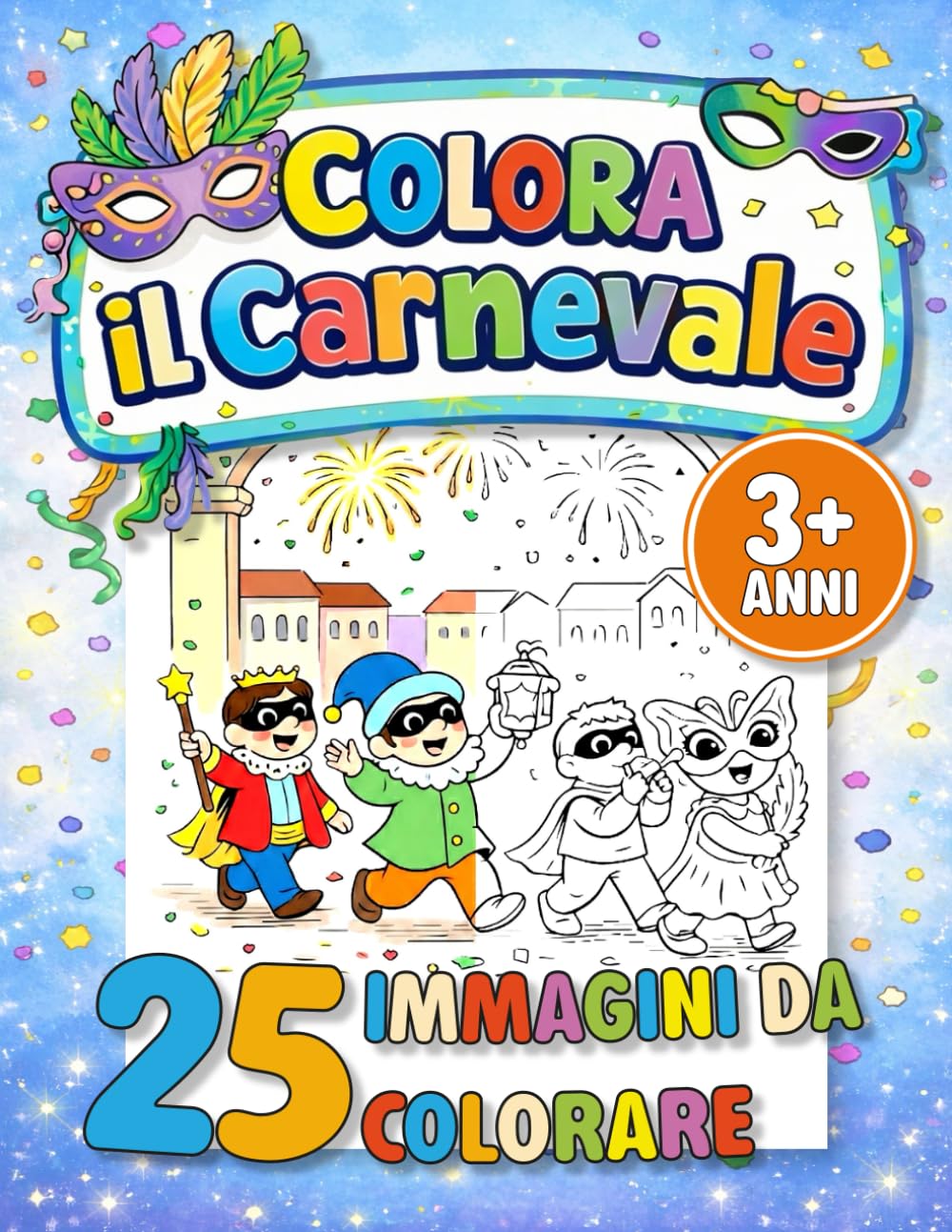 Colora il carnevale: 25 Immagini da colorare