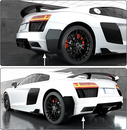 Miniatura 2 de MCARCAR KIT Divisor de parachoques trasero de fibra de carbono para Audi R8 V10 Gen 2 2 puertas Coupe Spyder Convertible 2016-2018 personalizado CF