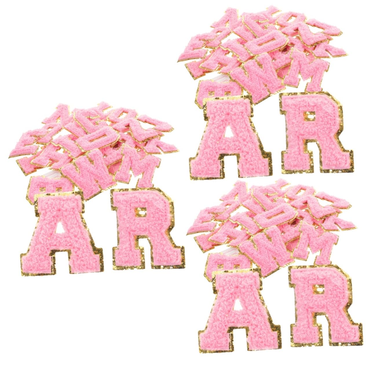 HOMSFOU 3 Set Toppe Ricamate Forma Lettera Patches Decorativi Per Cucire E Riparare Abbigliamento Per Pantaloni E Accessori Fashion 26 Pezzi*3