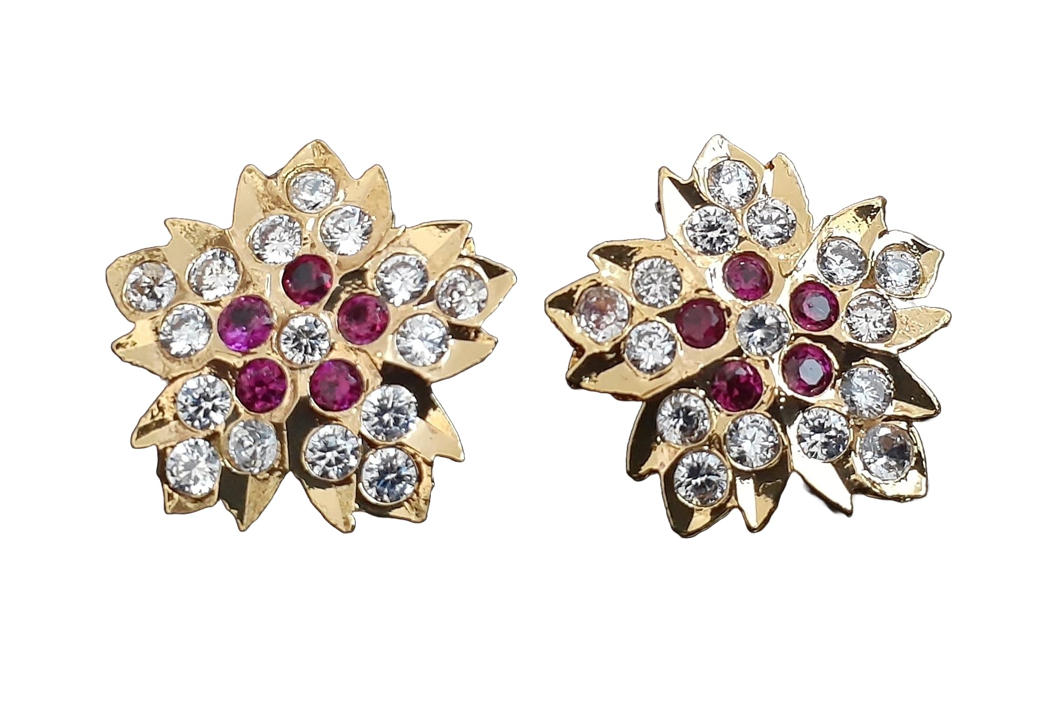 SL- GOLD COVERING -Womens impon STAR-FLOWER design (panchaloha) Fashion Jewellery Traditional Covering 5 metal Impon AD Stone Antique Stud Earrings for Women & Girls (B0CN9LPHQV) Amazon Price History, Amazon Price Tracker