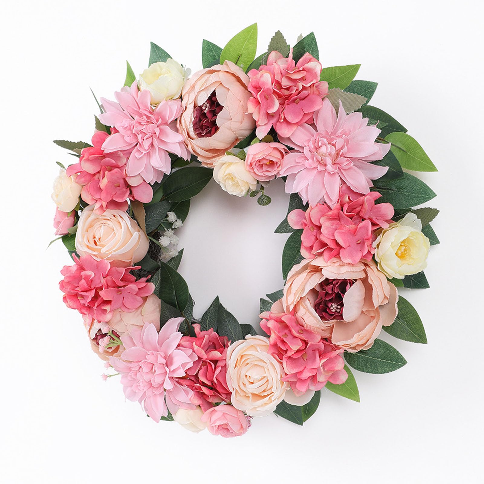 Couronne de pivoines artificielles en soie, le cadeau idéal de Fête des Mères